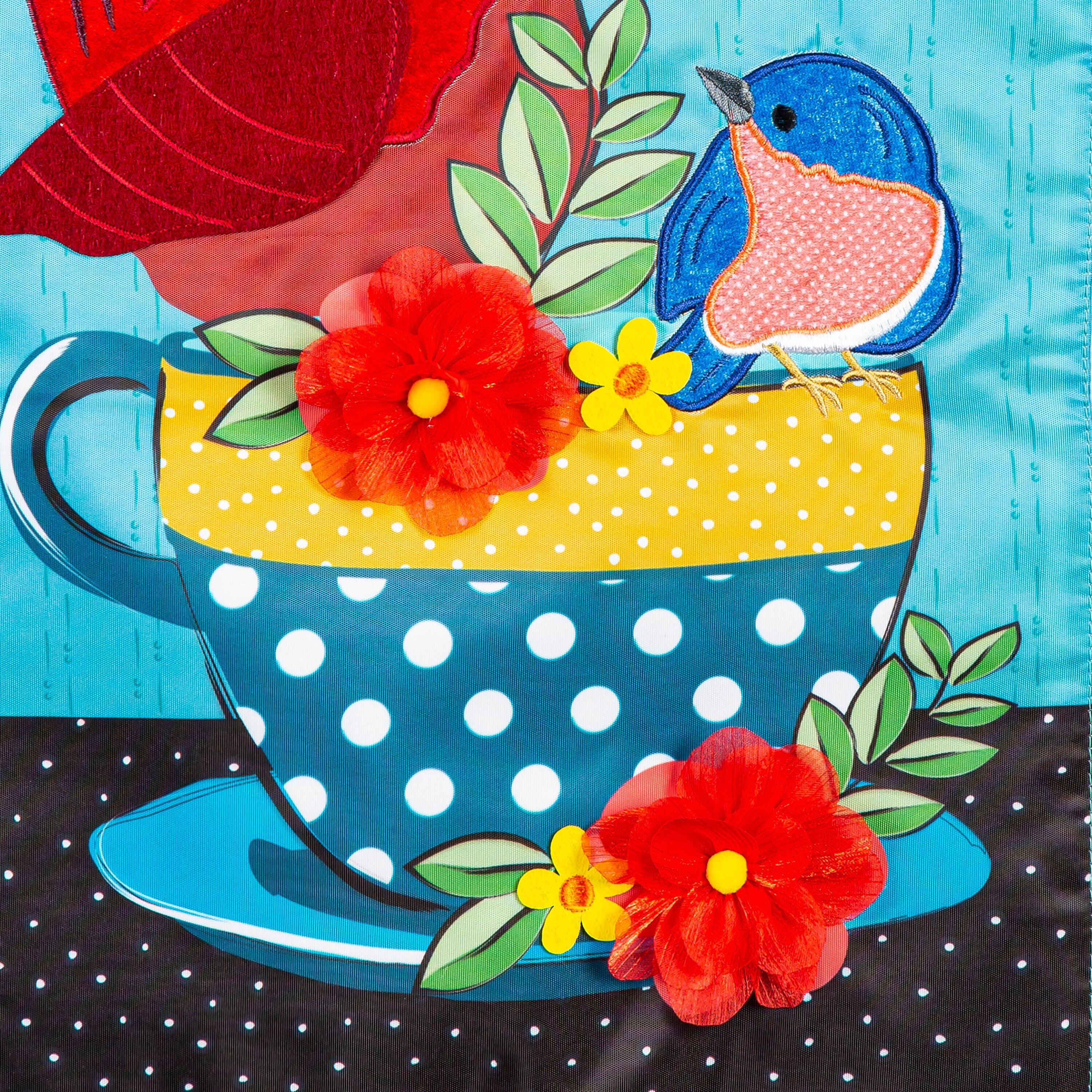 Songbirds Welcome Applique Garden Flag