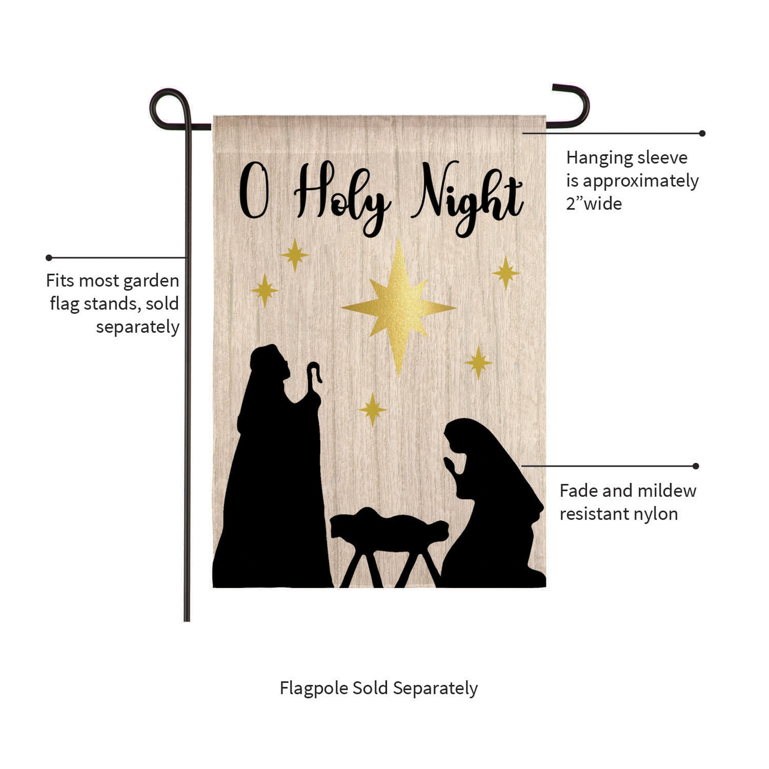 Nativity Silhouette Burlap Garden Flag