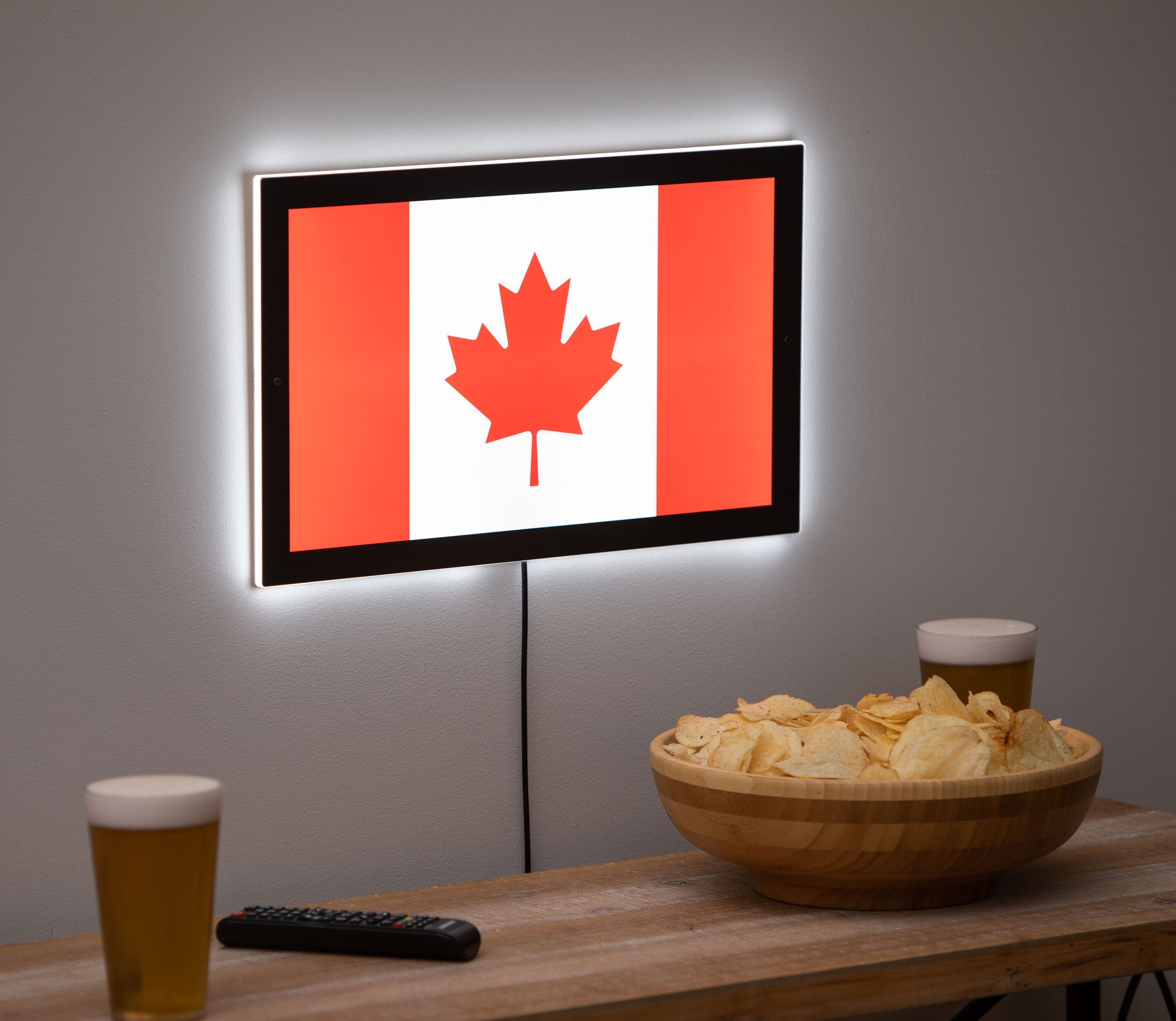 LED Wall Decor, Edgelite, Rectangle, Canadian Flag