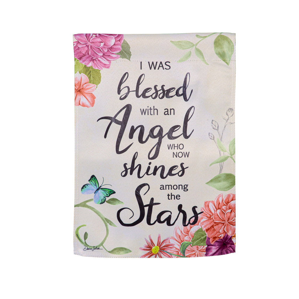 When Angels are Near Reversible Suede Garden Flag