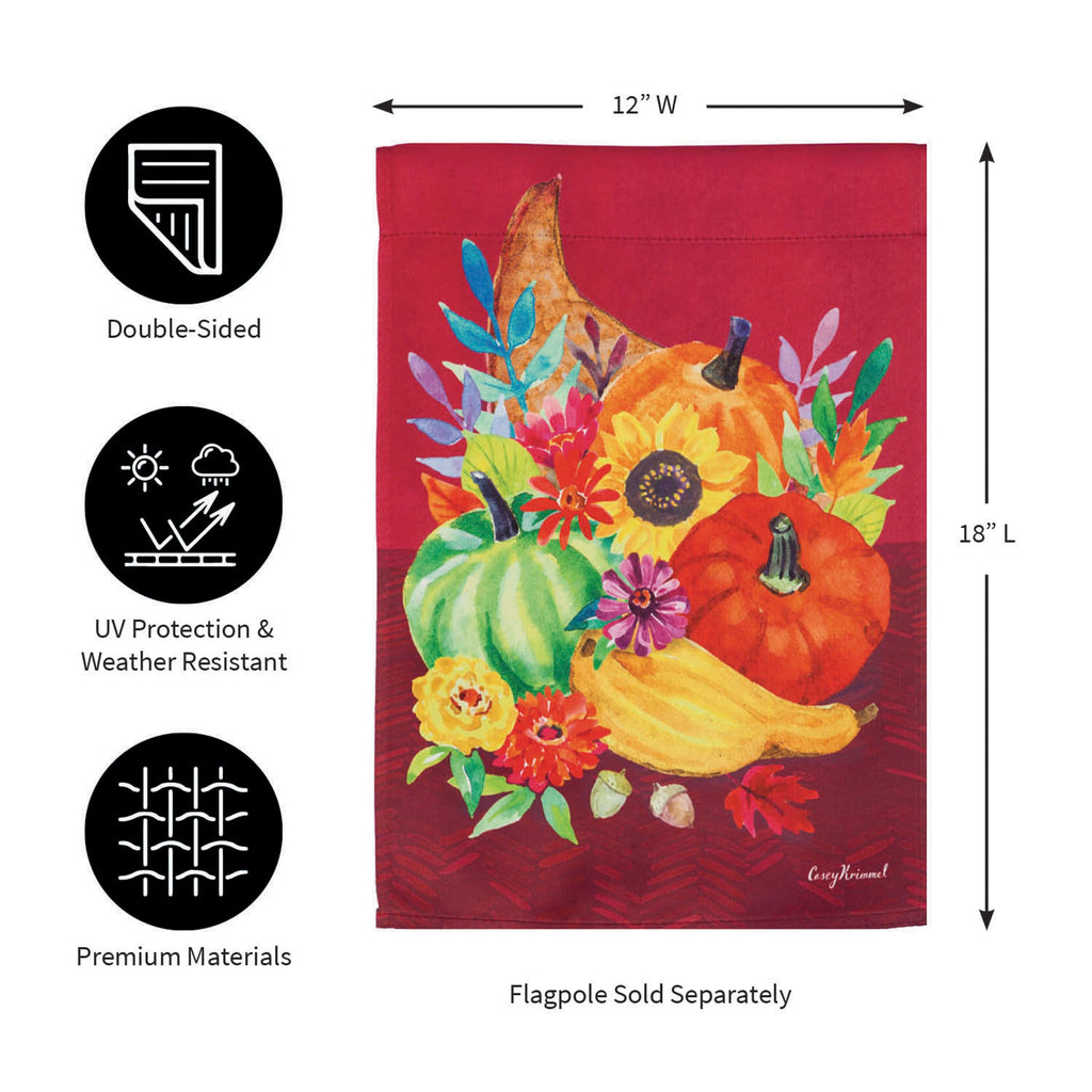 Harvest Cornucopia Garden Suede Flag