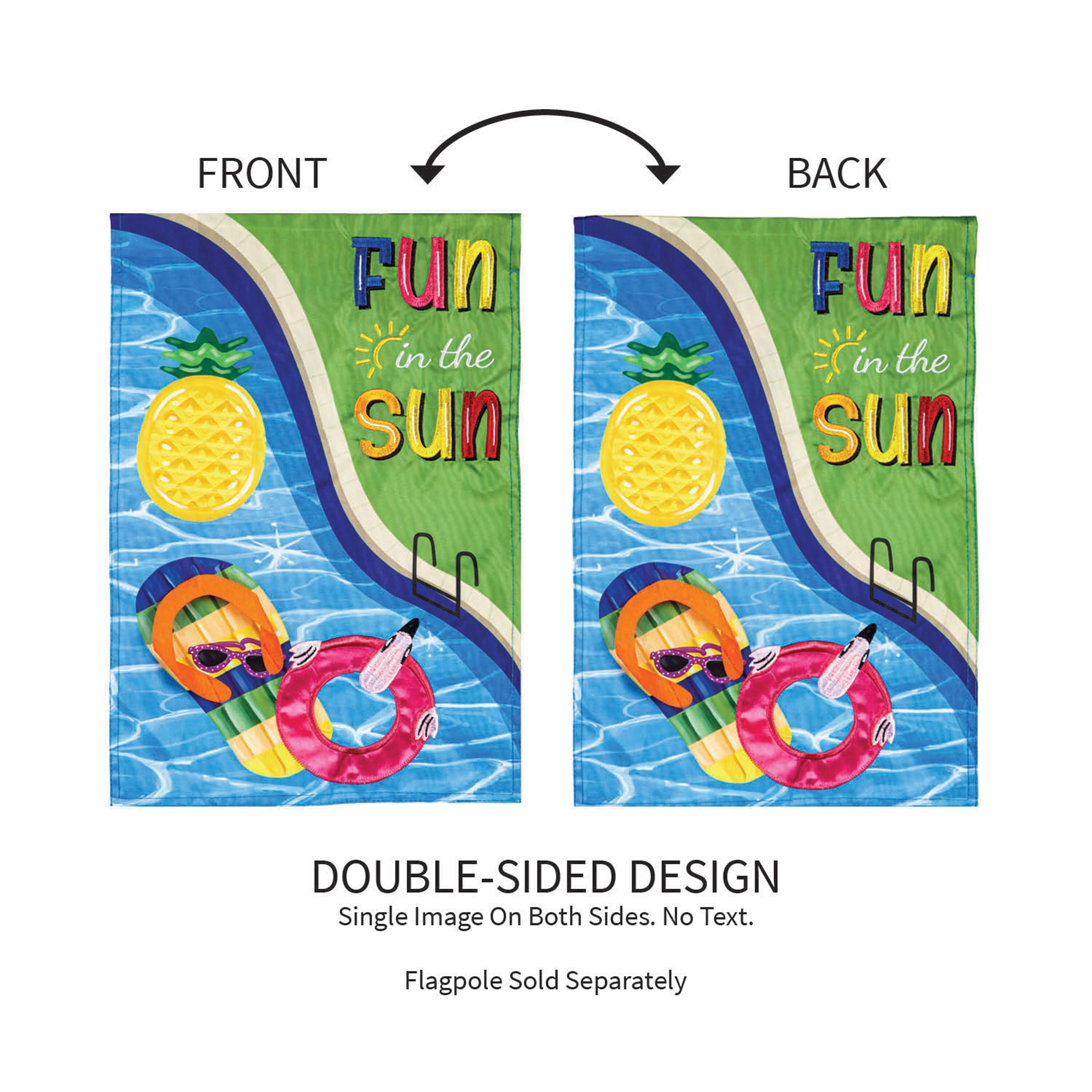 Fun in the Sun Pool Day Applique Garden Flag