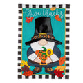 Pilgrim Gnome Applique Garden Flag