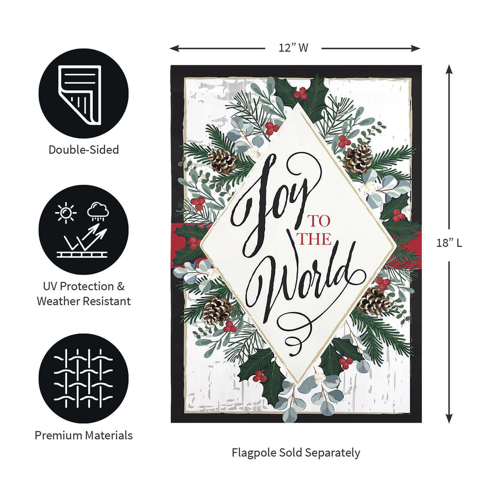 Joy to the World Applique Garden Flag