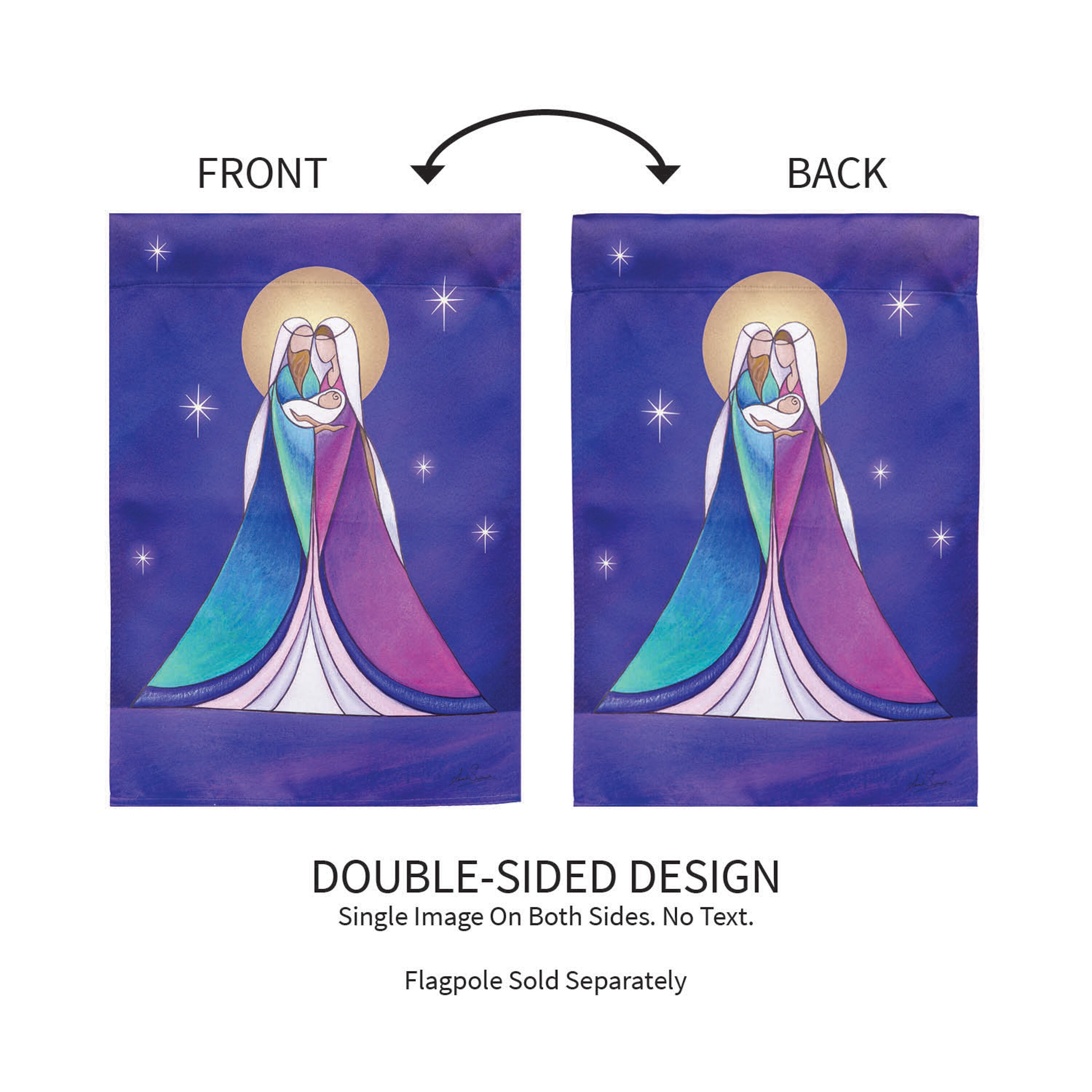 Holy Family Suede Garden Flag
