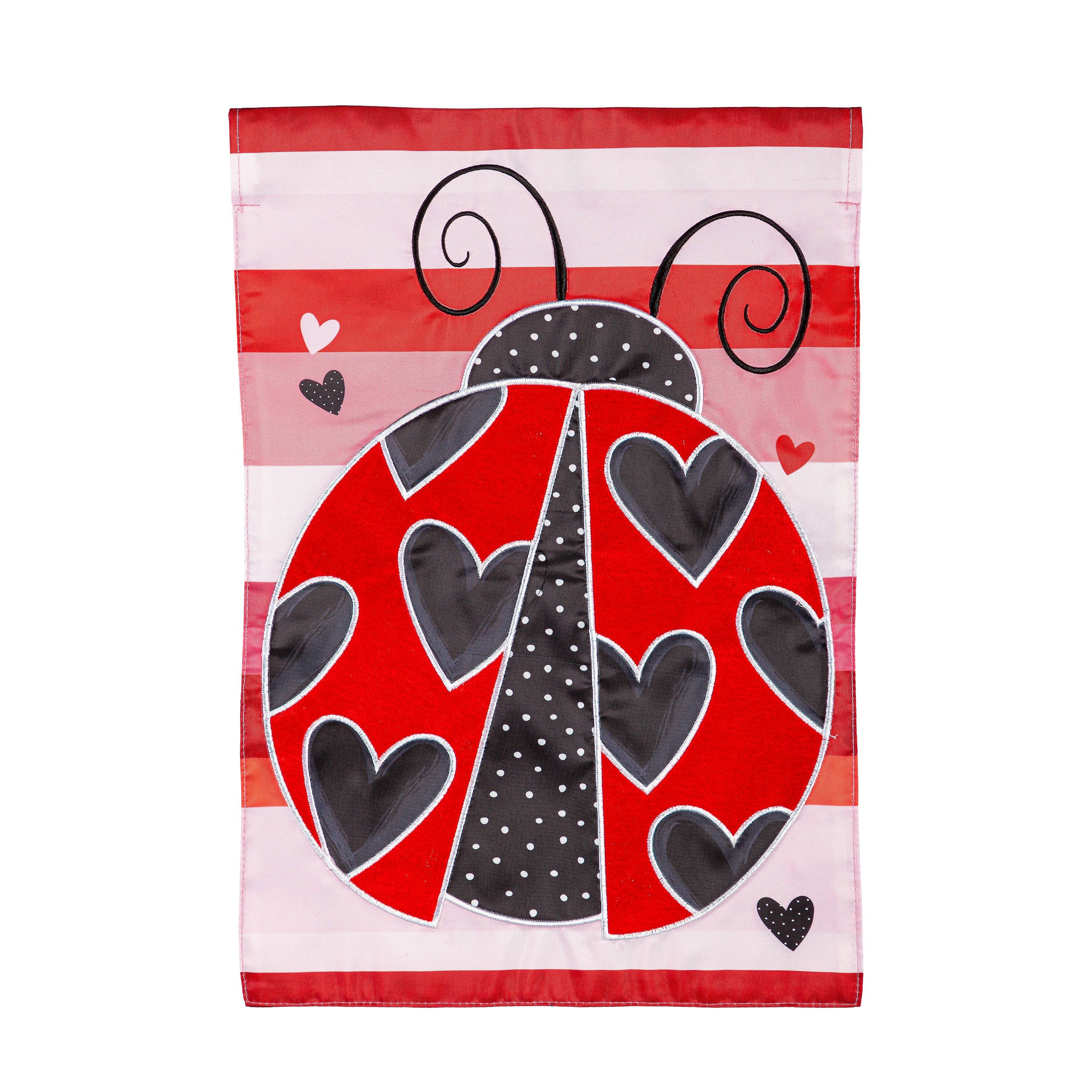 Love Bug Applique Garden Flag