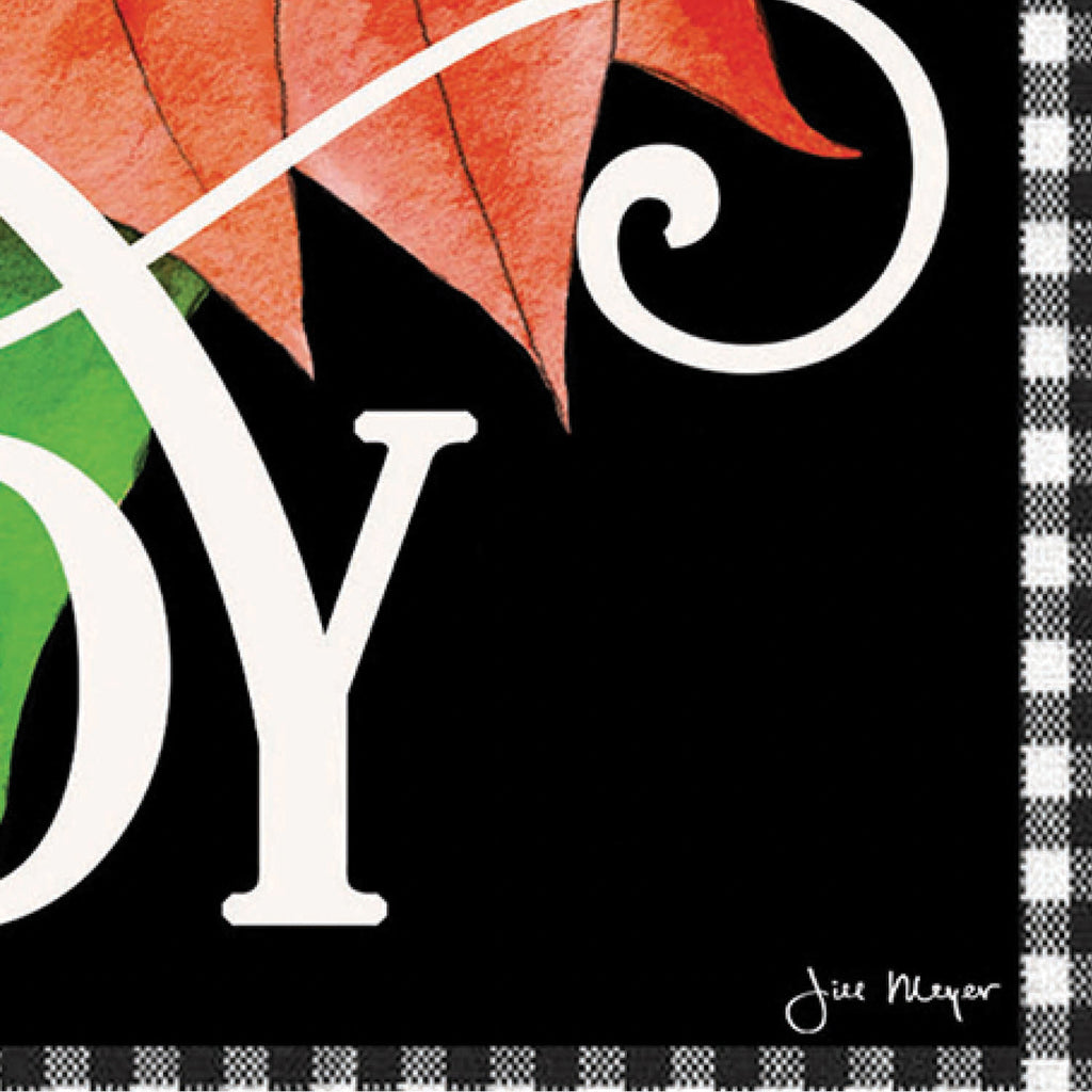 Joy Poinsettia Burlap Garden Flag