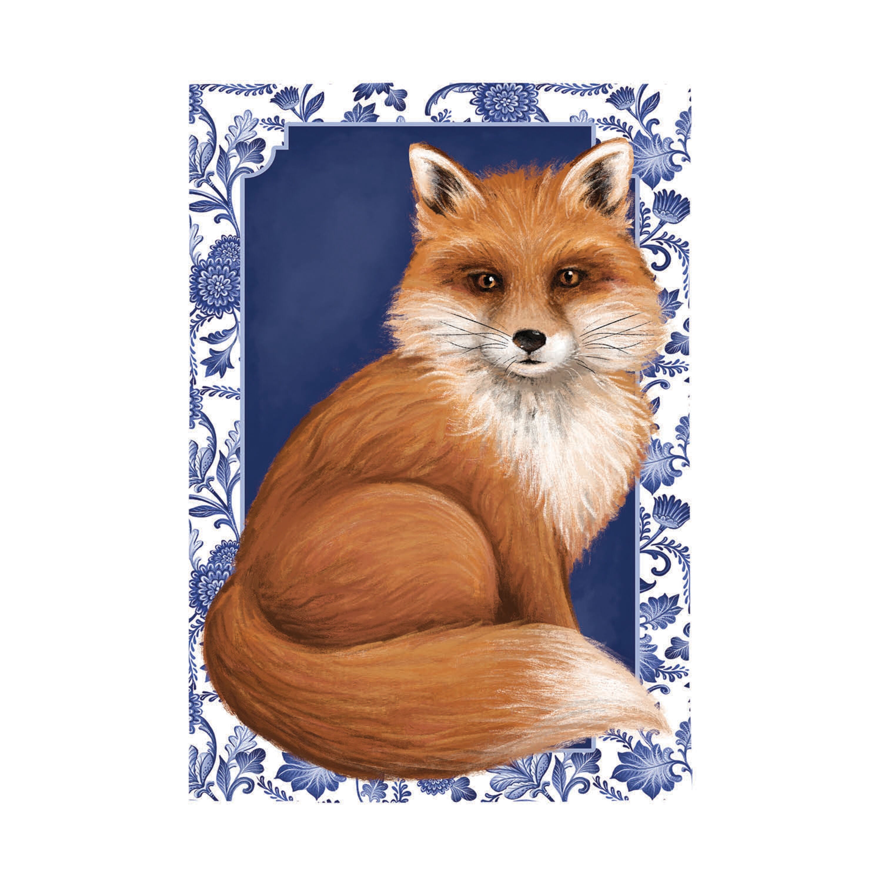 Orange Fox Applique Garden Flag