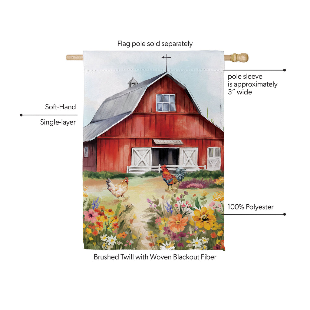 Hillside Pasture Barn Suede House Flag