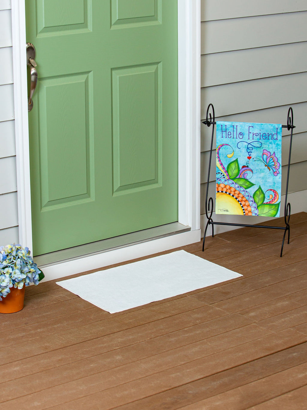 Hello Friend Burlap Garden Flag