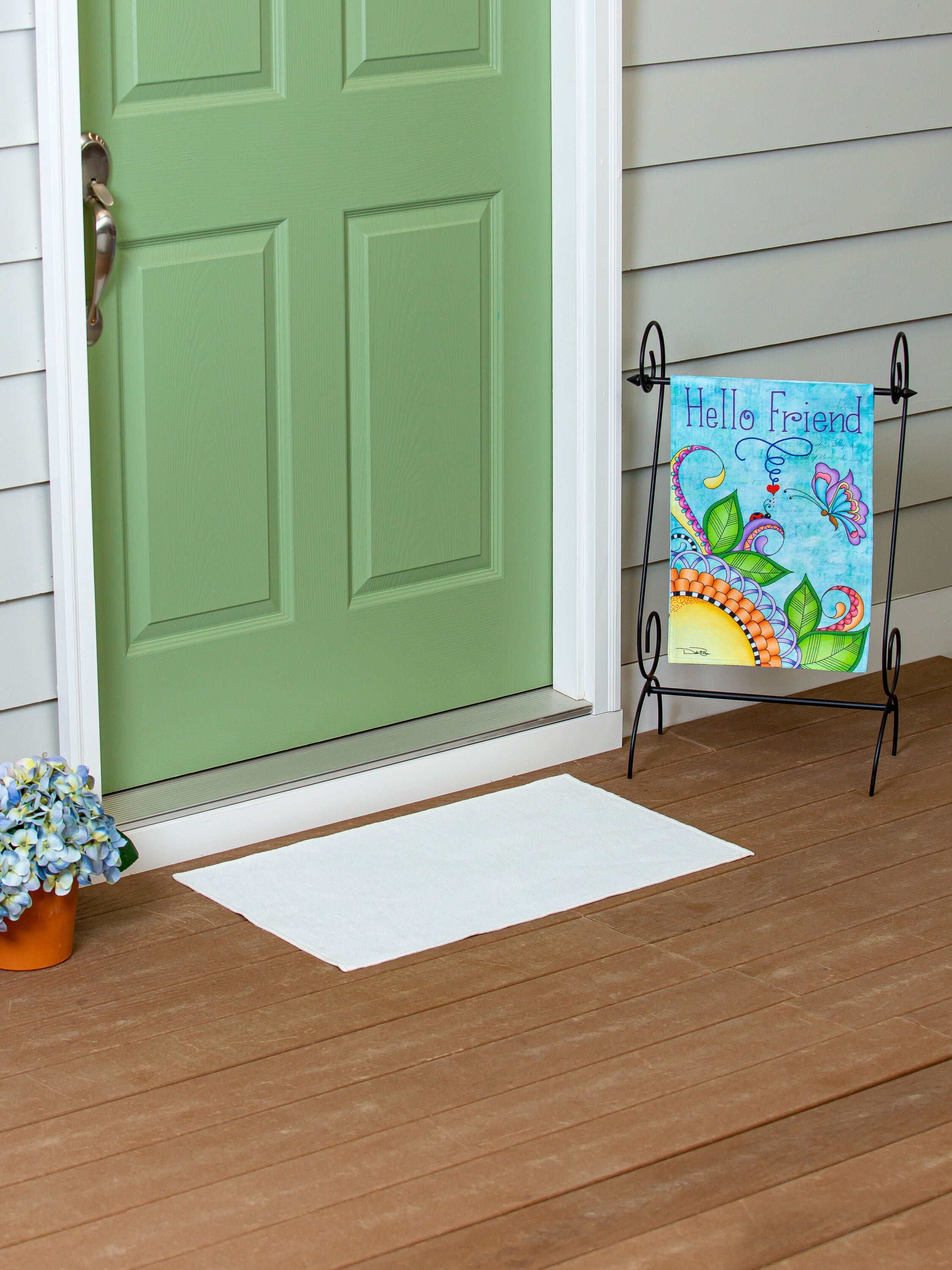 Hello Friend Burlap Garden Flag