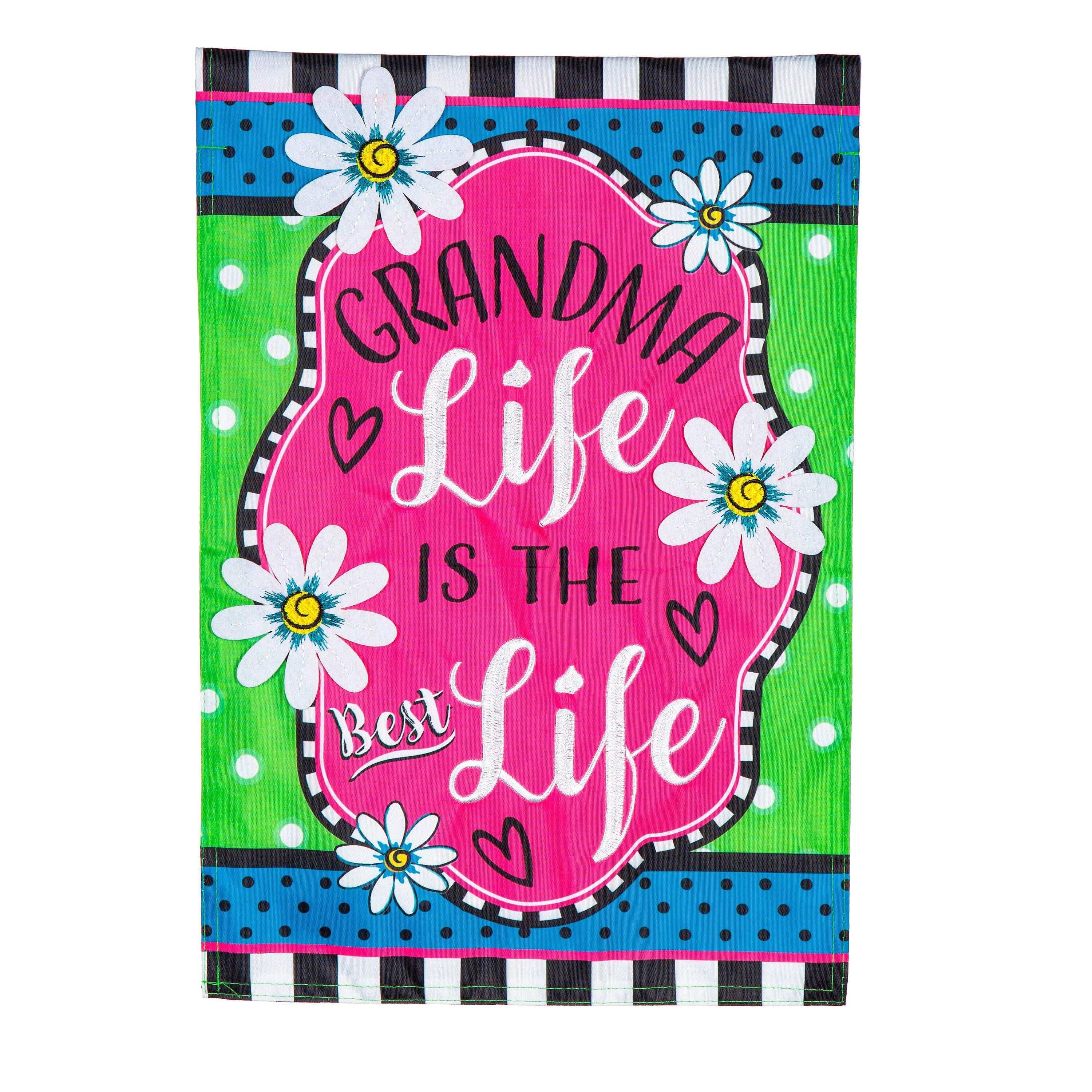 Grandma Life Applique House Flag