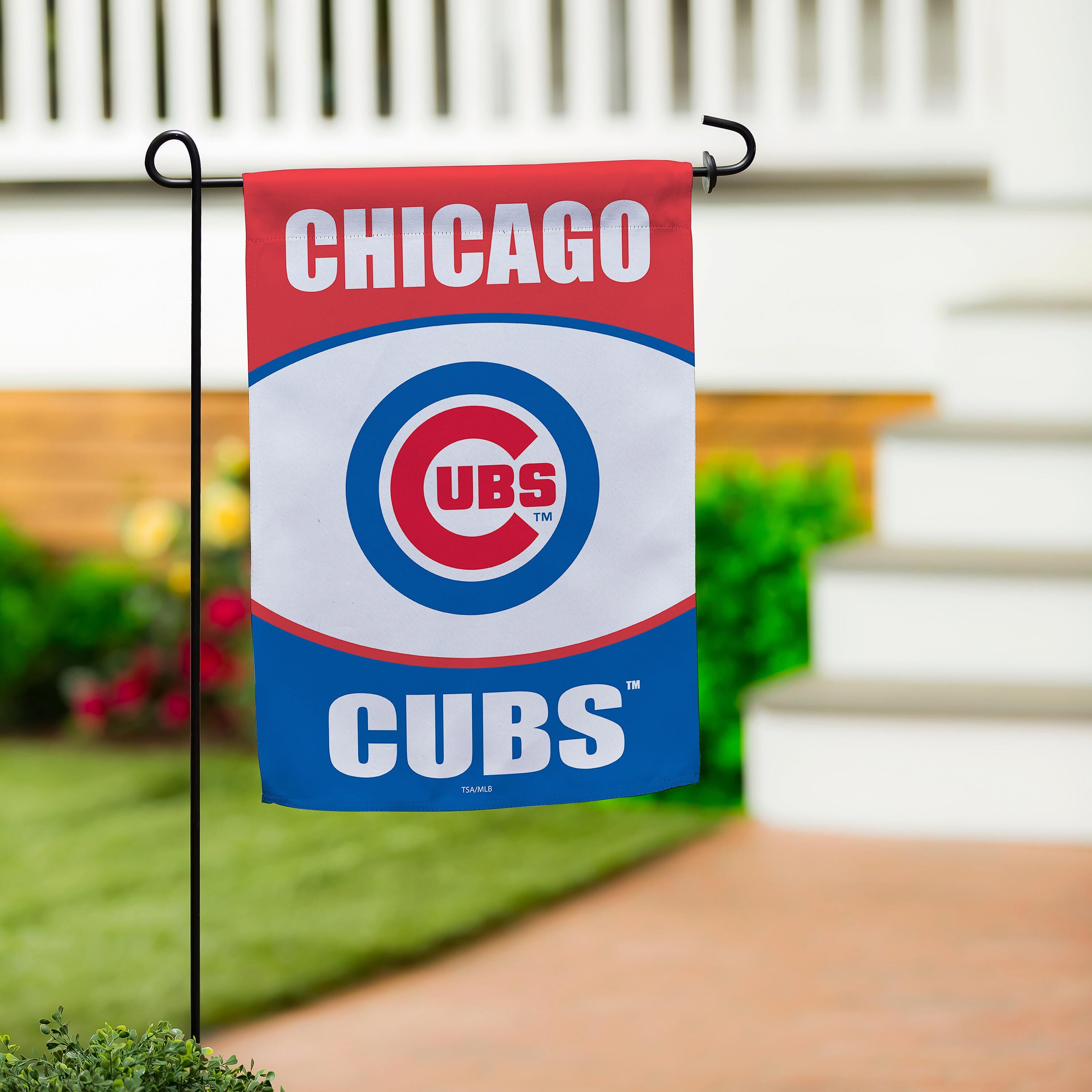 Chicago Cubs Suede Garden Flag
