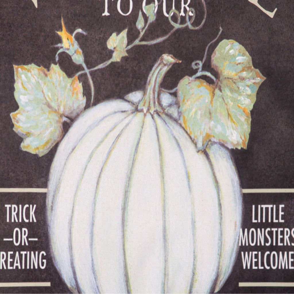 Welcome to Our Pumpkin Patch Suede Garden Flag