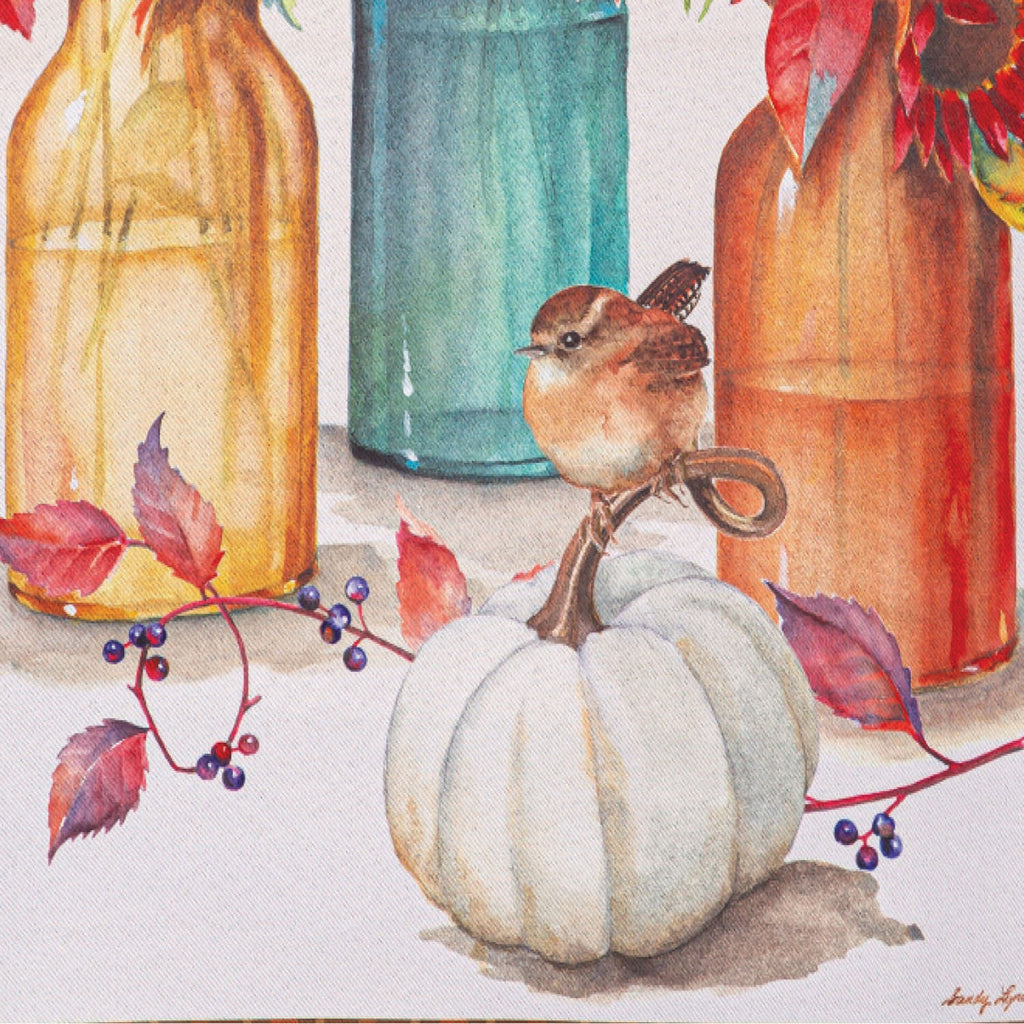 Collecting Autumn Suede Garden Flag