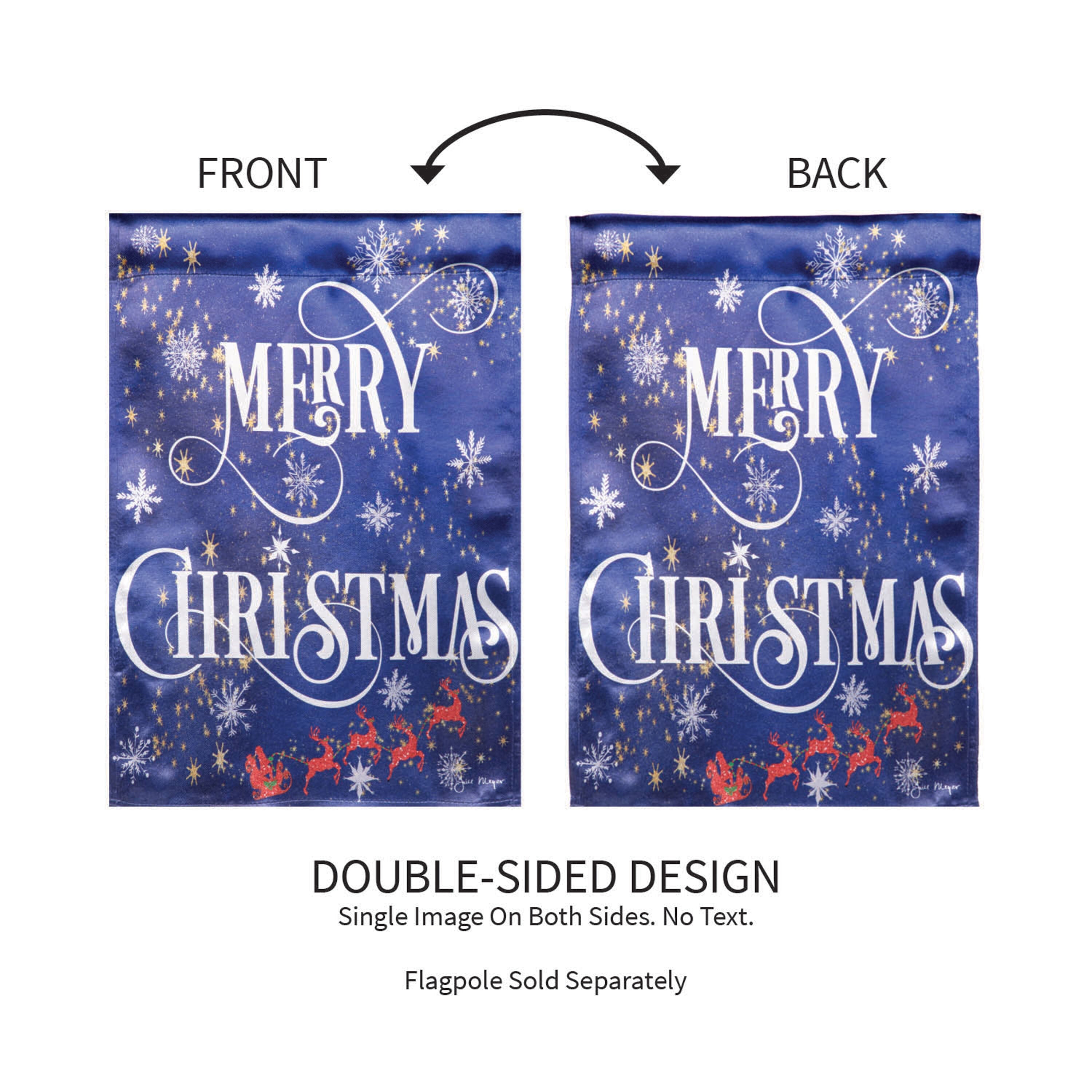 Merry Christmas Snowflake Lustre Garden Flag