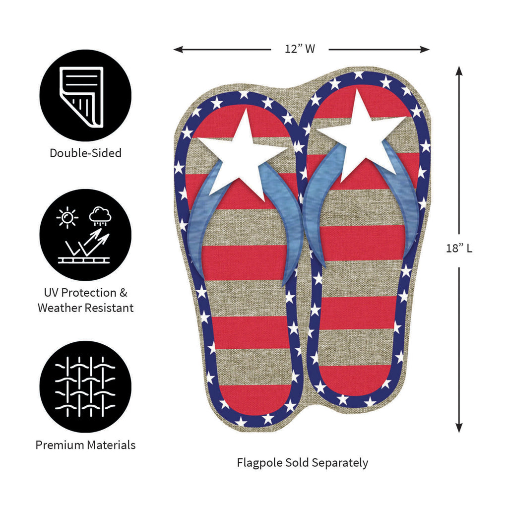 Garden Burlap Patriotic Flip Flops Flag