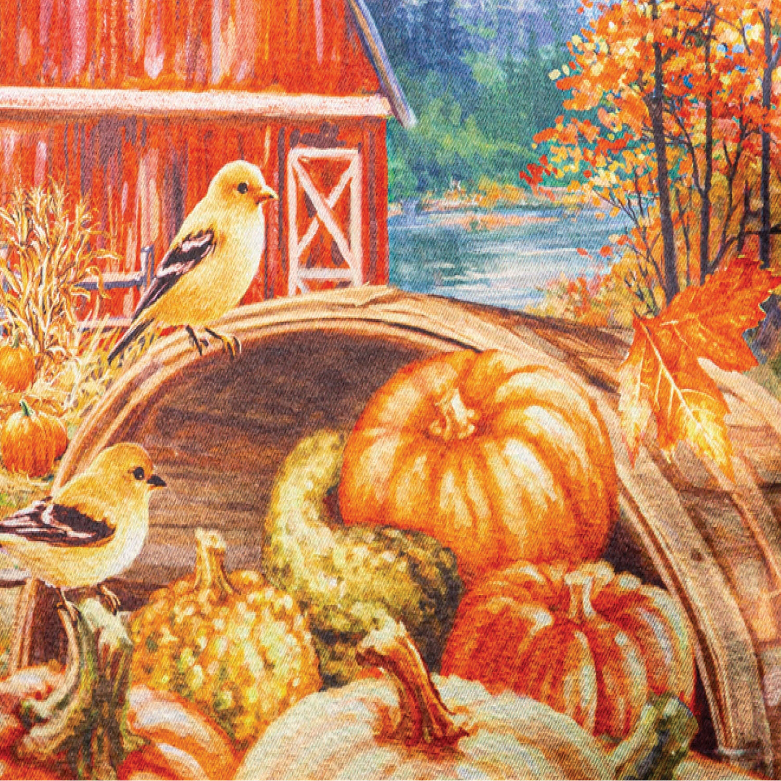 Red Barn Lustre Garden Flag