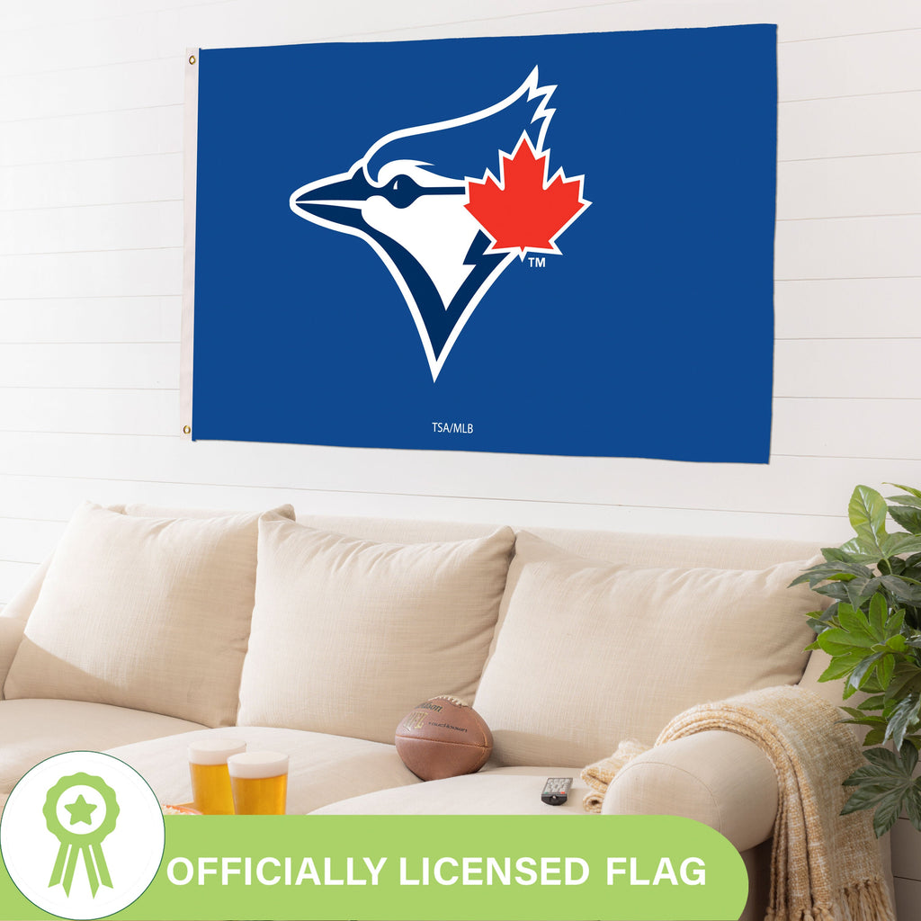 Toronto Blue Jays Single Sided Flag w/ 2 Grommets, 3'x5'