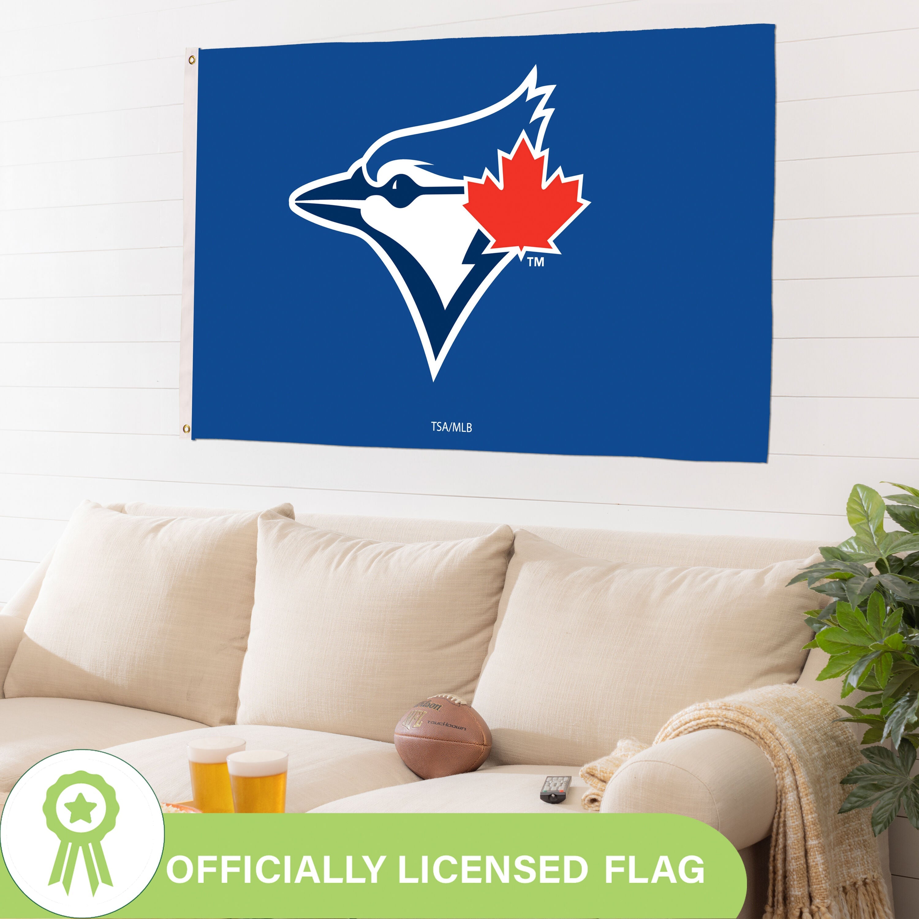 Toronto Blue Jays Single Sided Flag w/ 2 Grommets, 3'x5'