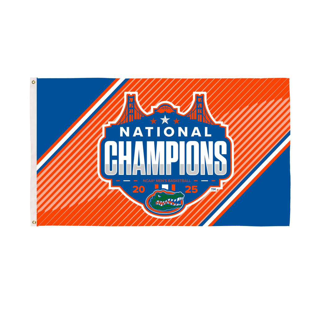 University of Florida, Mens NCAAB Champions Single Sided Flag w/ 2 Grommets, 3'x5' Estate Size