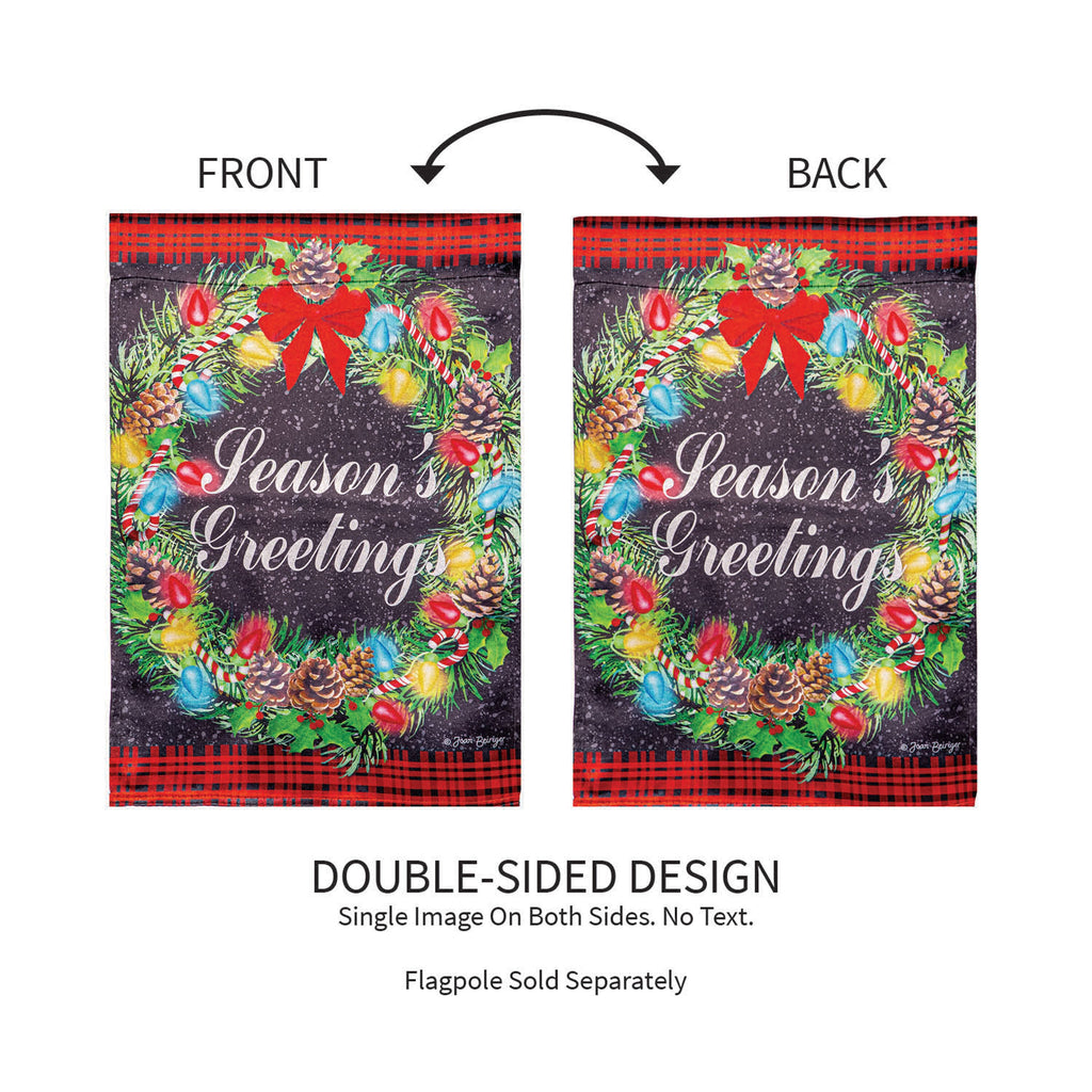 Season's Greeting Lustre Garden Flag