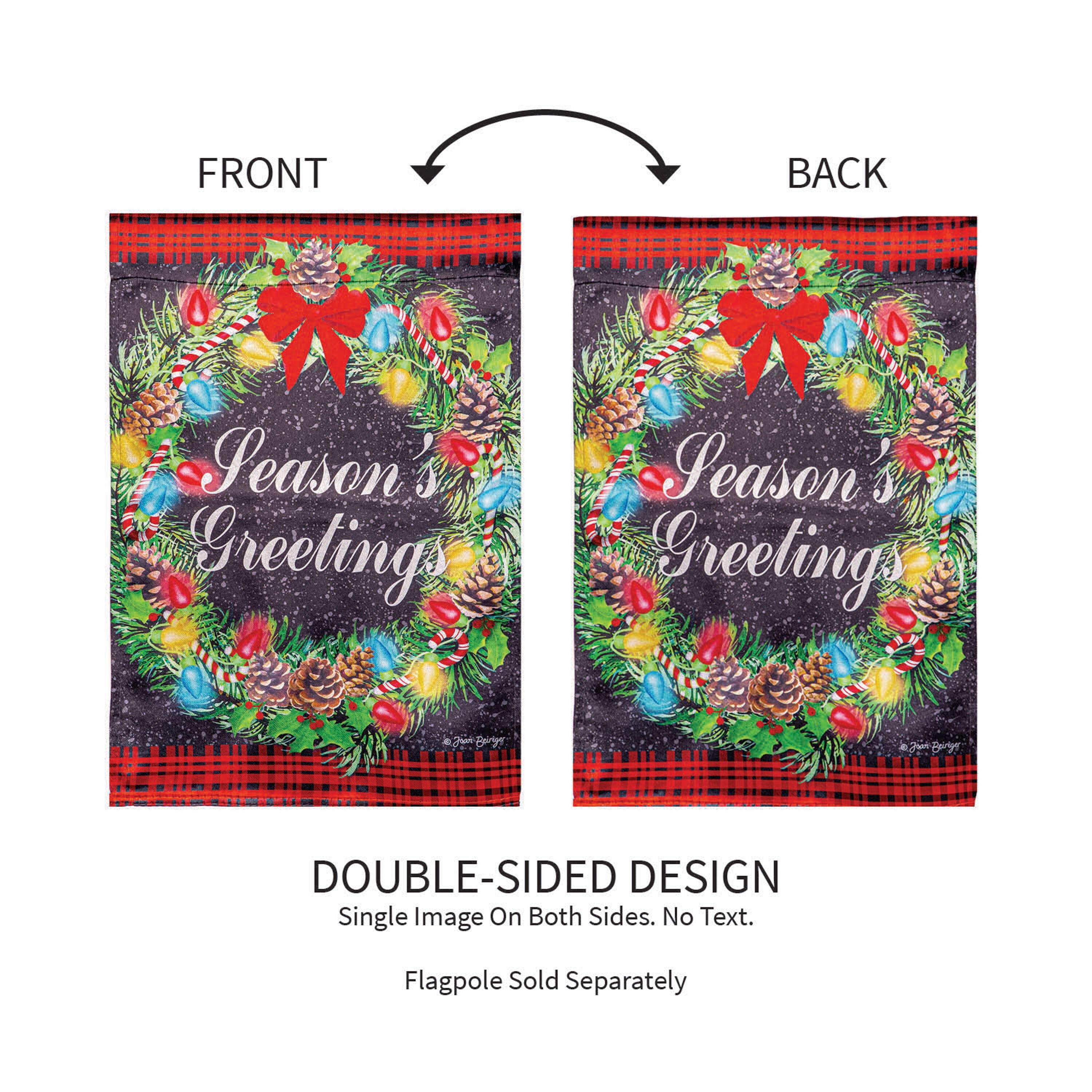 Season's Greeting Lustre Garden Flag