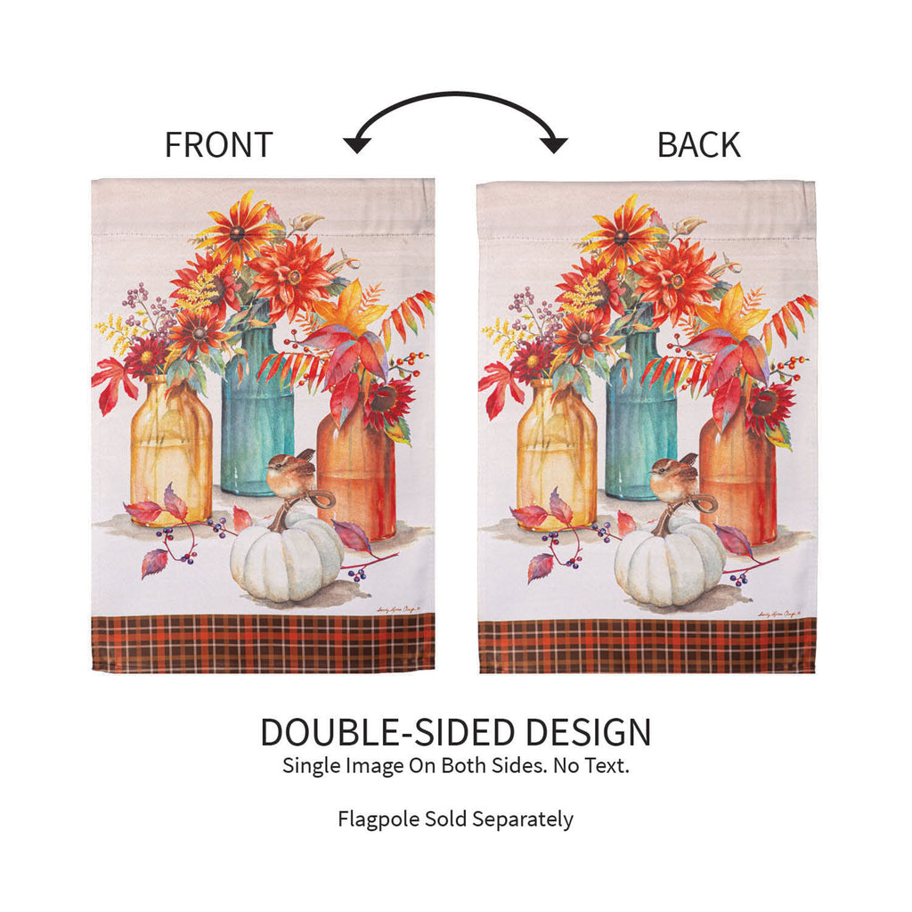Collecting Autumn Suede Garden Flag
