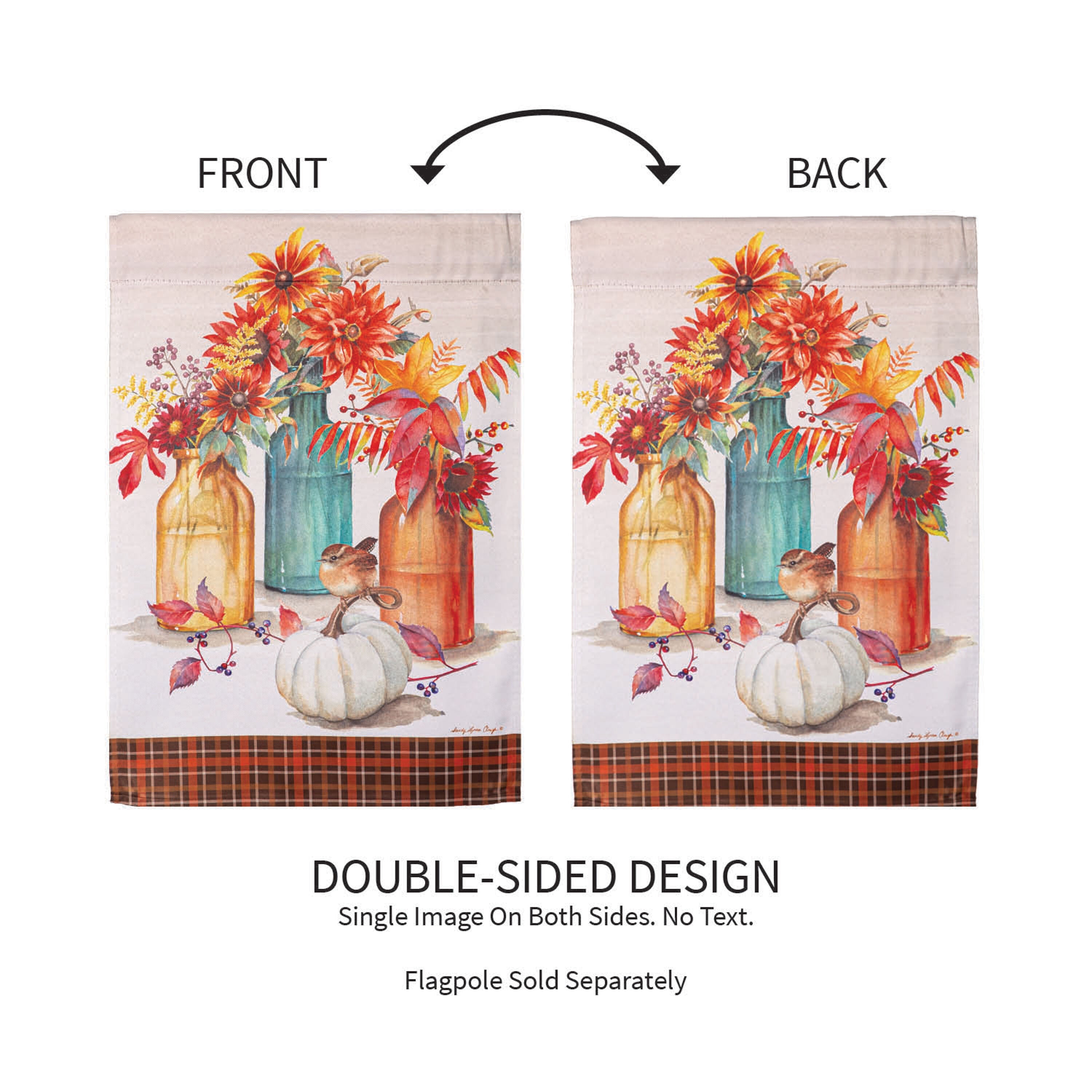 Collecting Autumn Suede Garden Flag