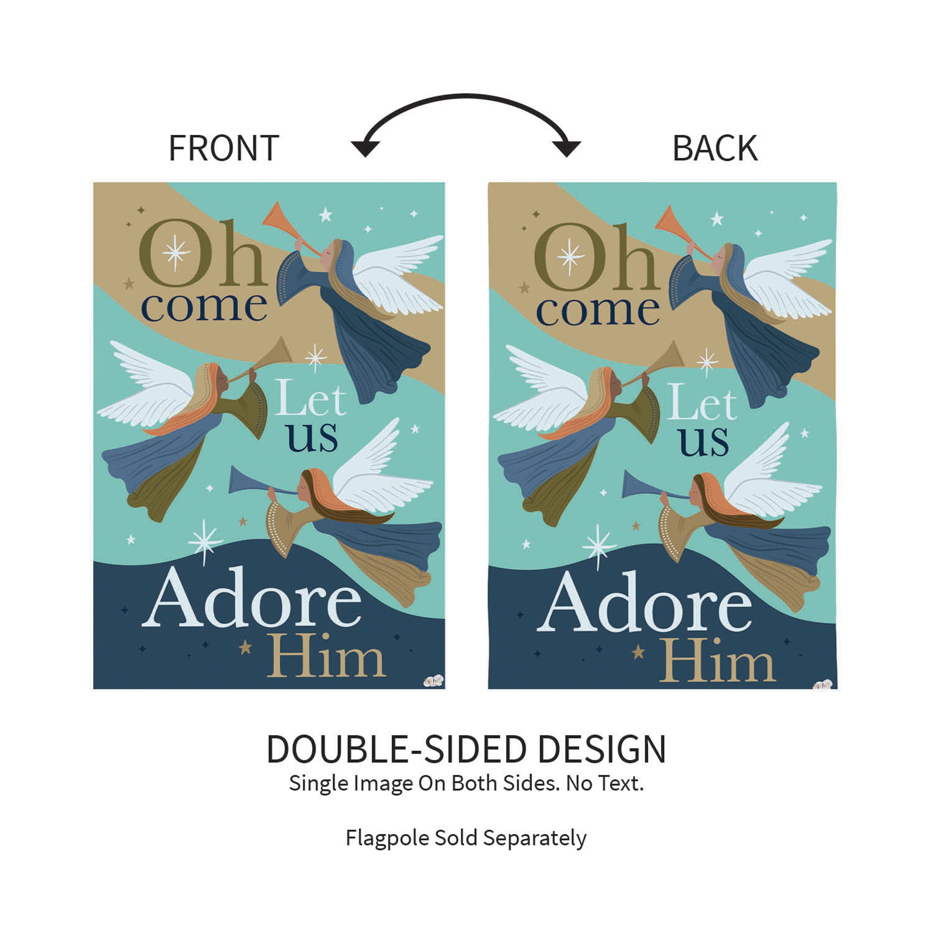 Oh Come Let Us Adore Him Suede Garden Flag