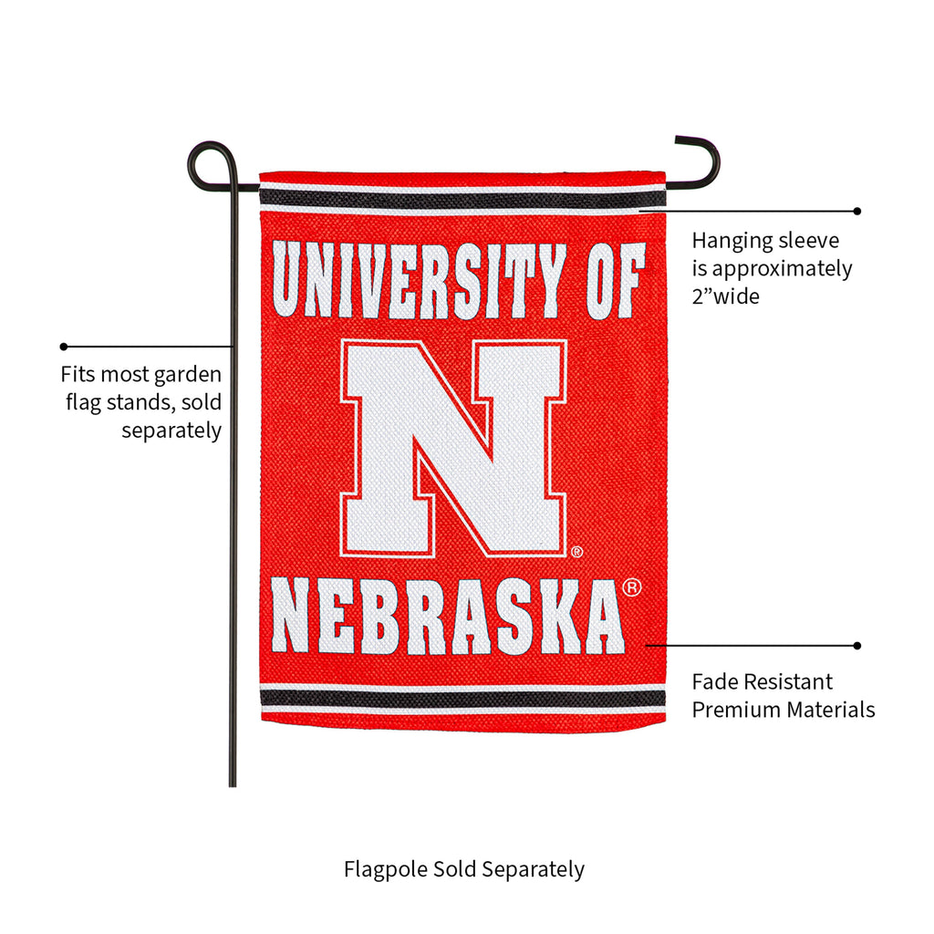 Embossed Suede Flag, GDN Size, University of Nebraska