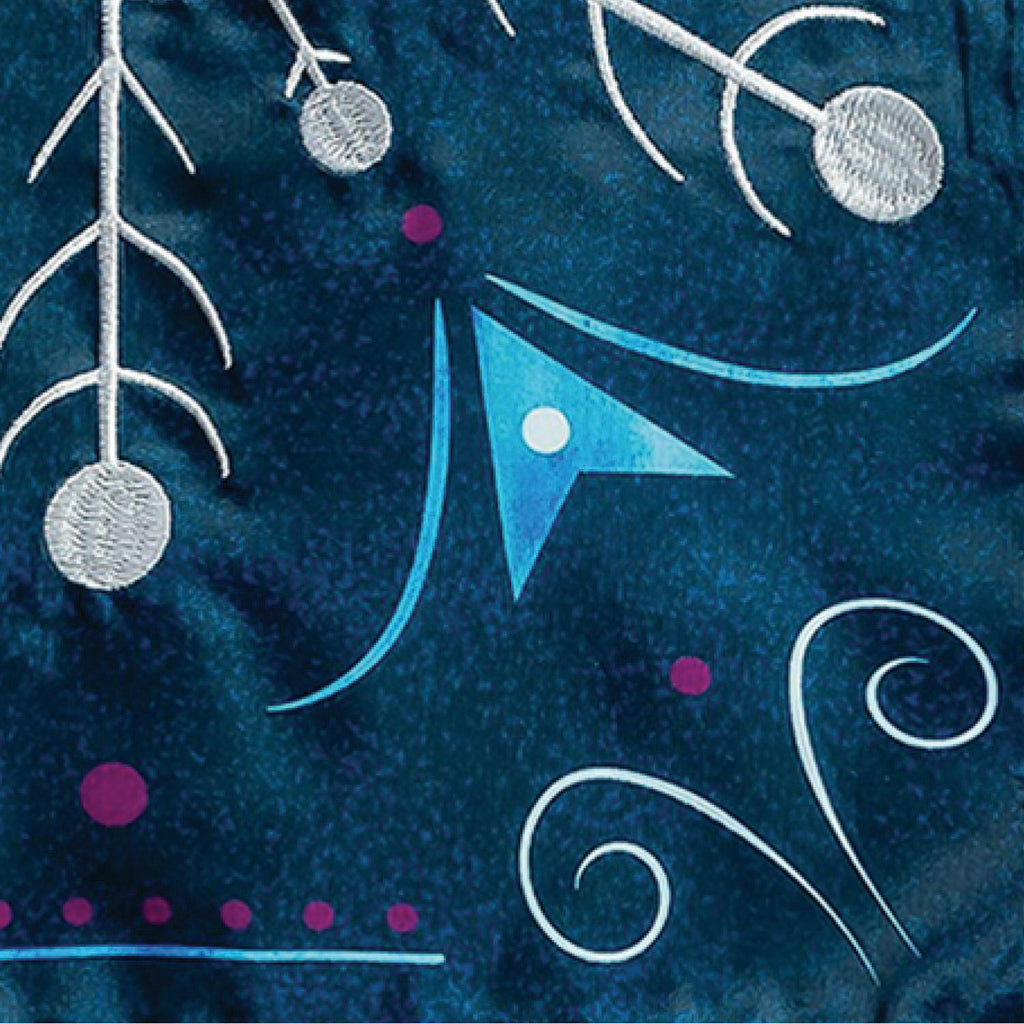 Blue Snowflake Applique Garden Flag