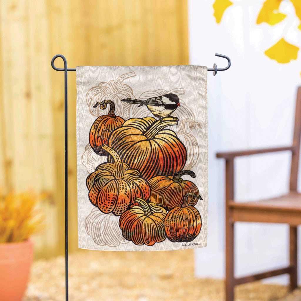Beautiful Pumpkins Moire Garden Flag