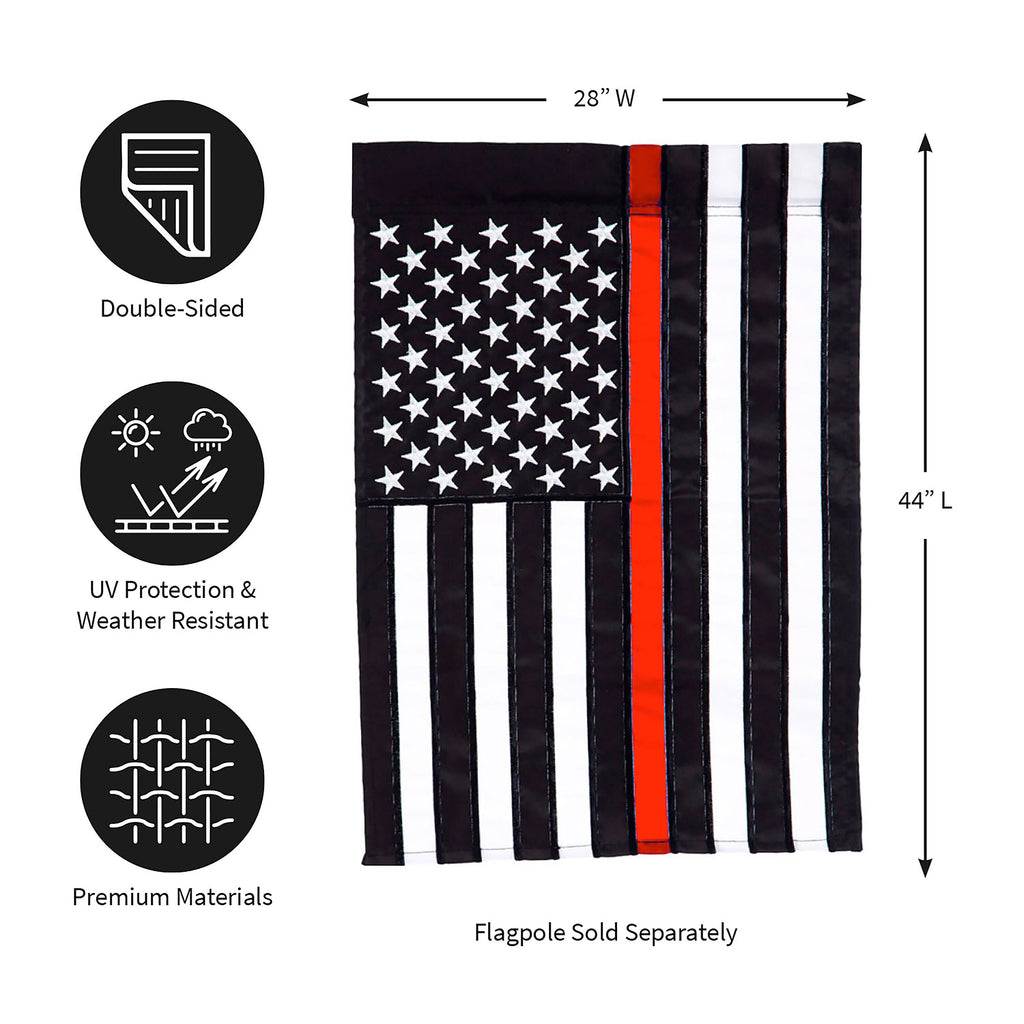 Thin Red Line House Applique Flag