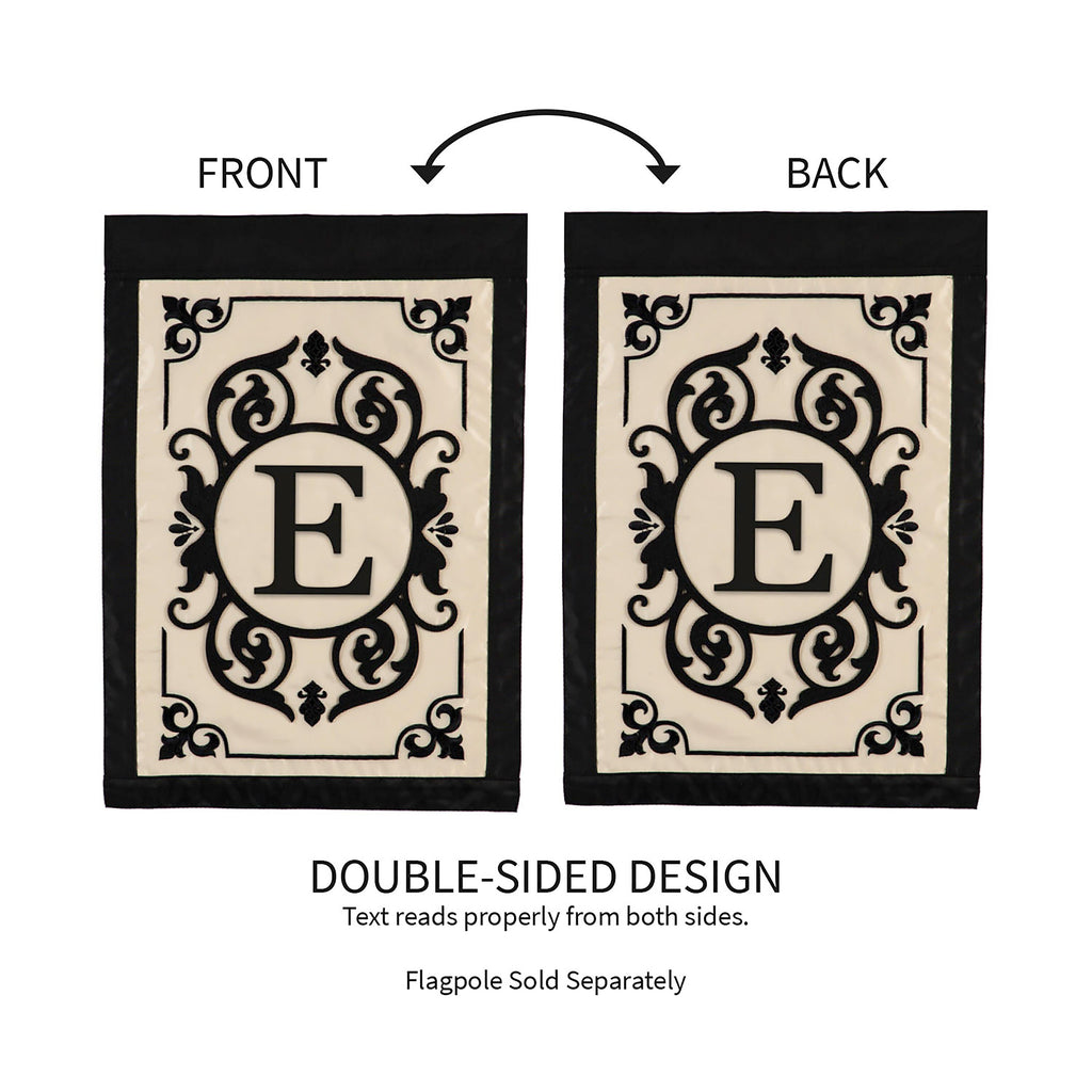 Cambridge Monogram Garden Applique Flag, Letter E