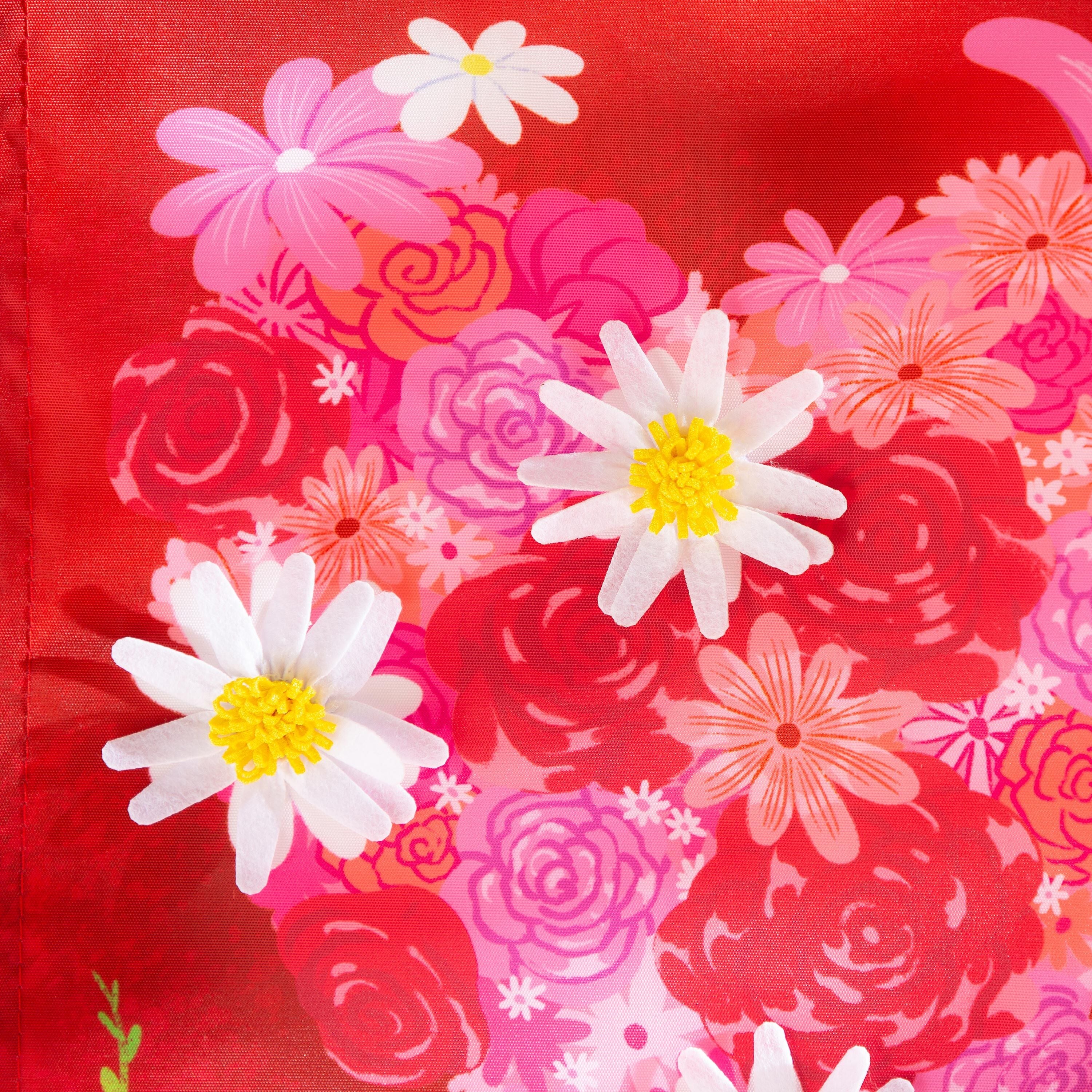 Heart A Flutter Floral Applique Garden Flag