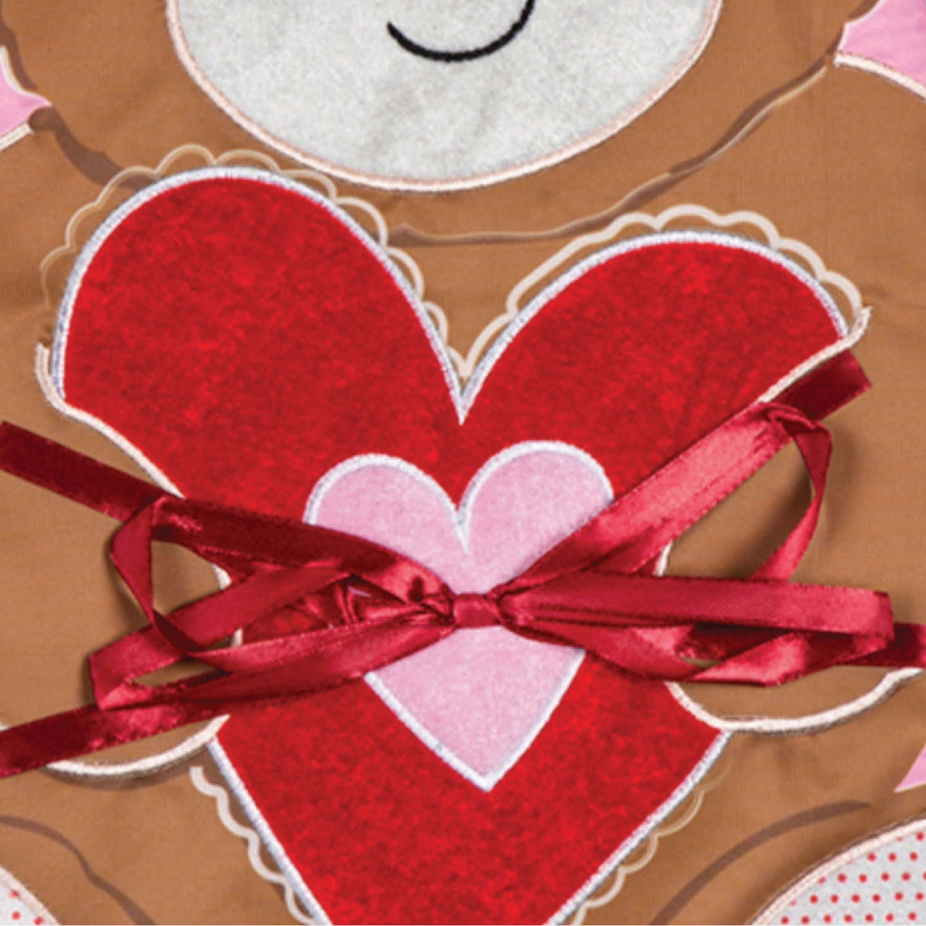 Valentine's Bear Applique Garden Flag
