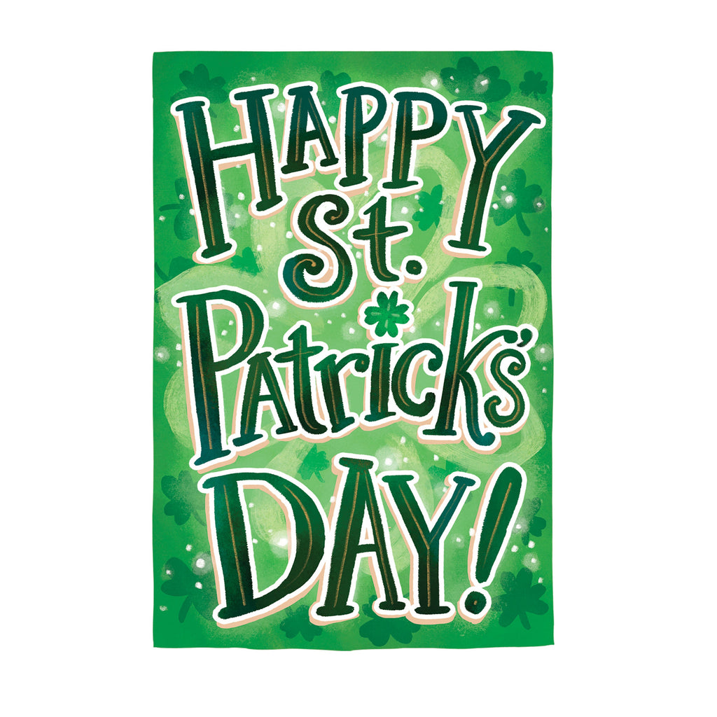 Happy St. Patrick's Day Applique House Flag