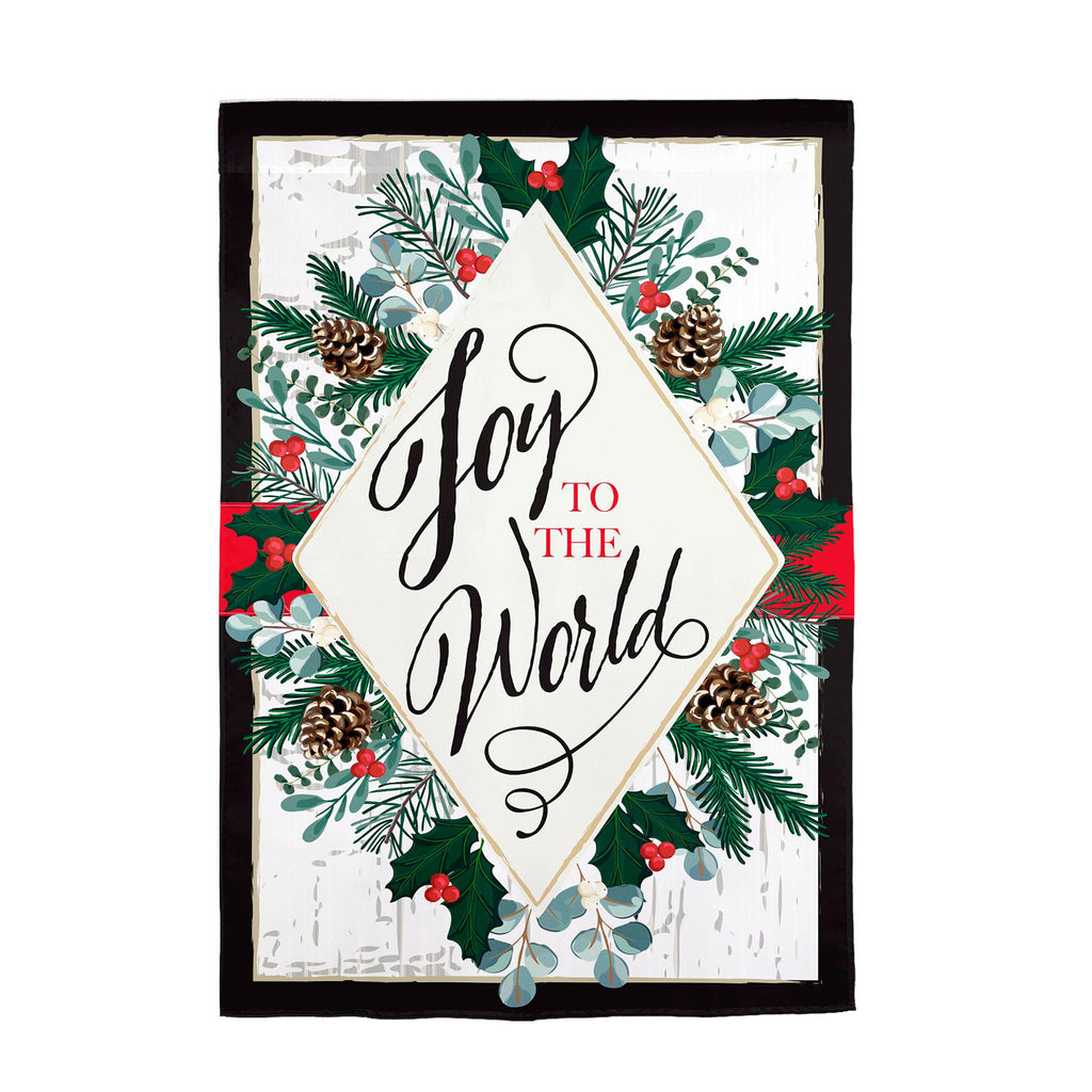 Joy to the World Applique Garden Flag
