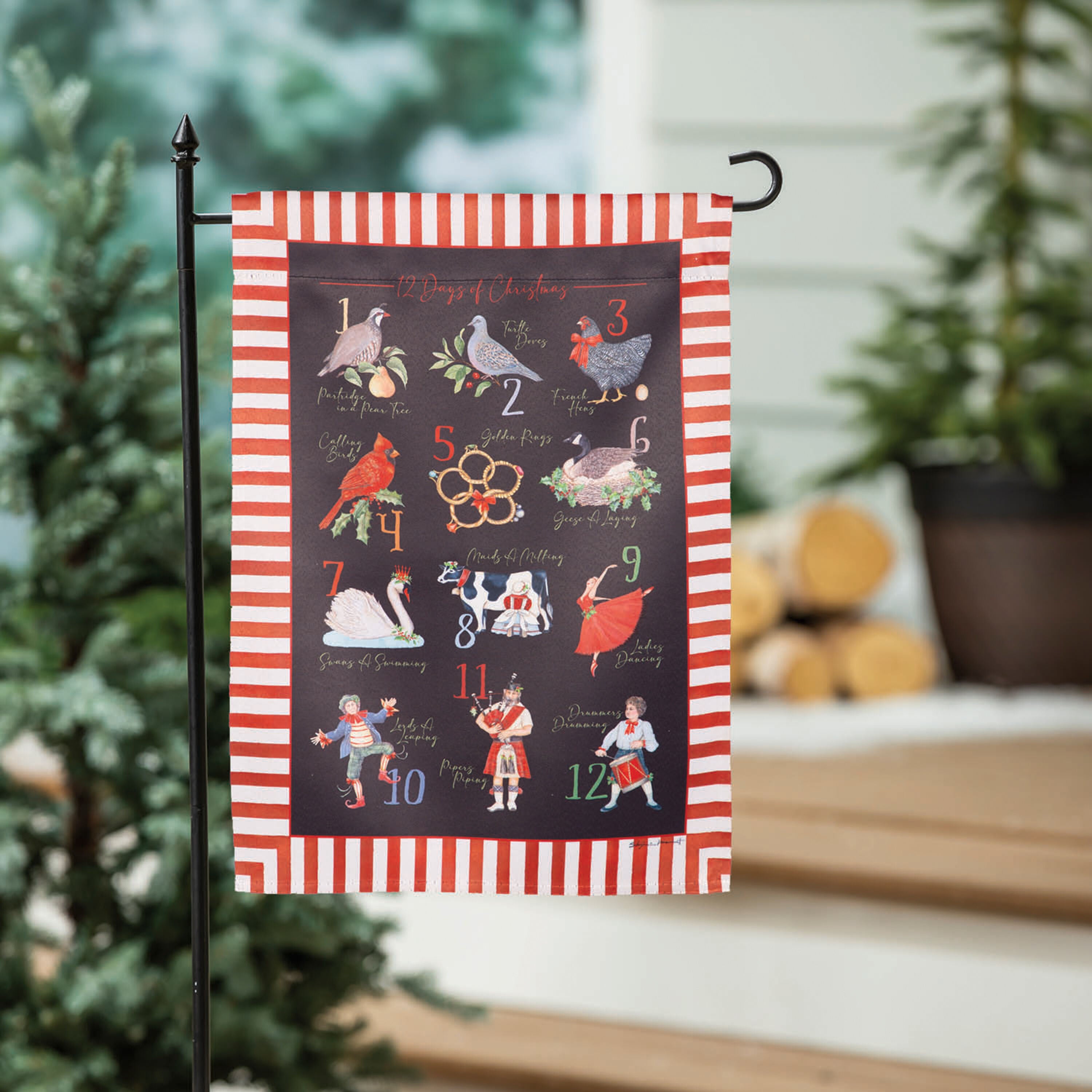 Holiday Count Down Suede Garden Flag