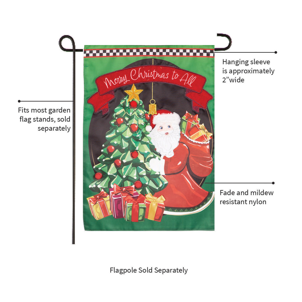 Jingle Bell Square Applique Garden Flag
