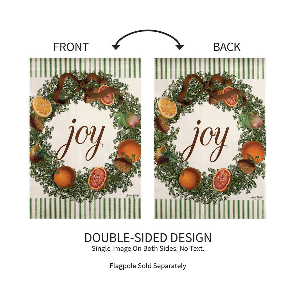 Joy Wreath Moire Garden Flag