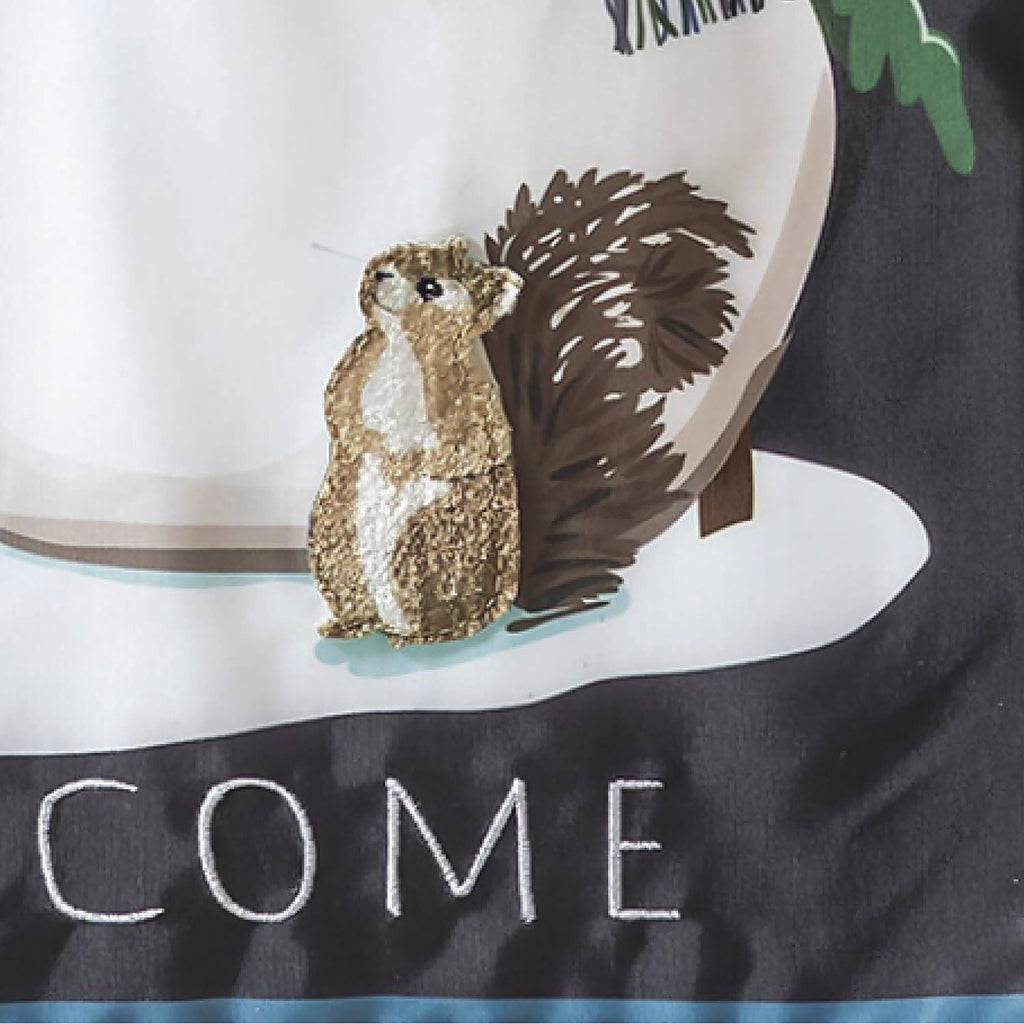 Woodland Snowman and Friends Applique Garden Flag