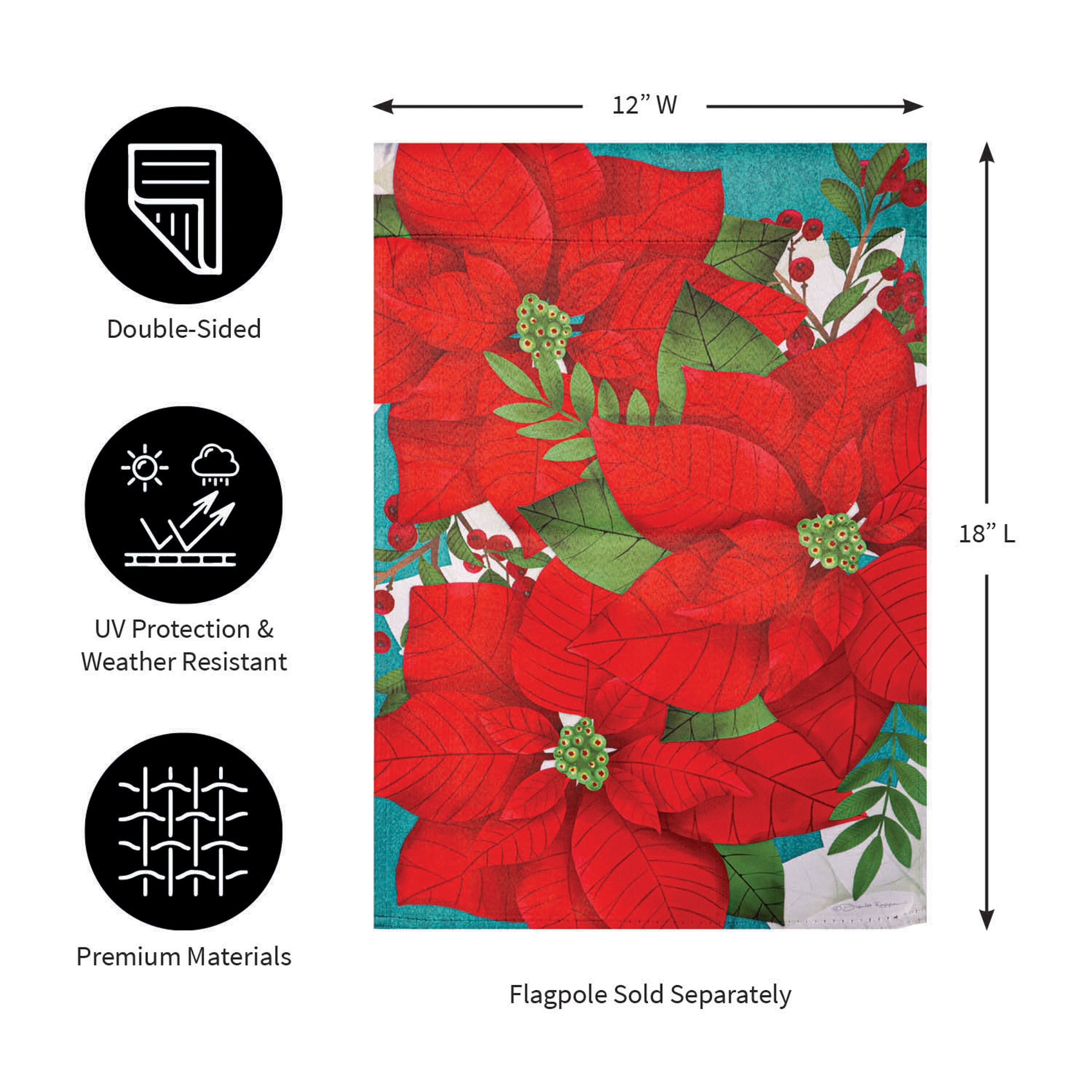 Poinsettia Suede Garden Flag