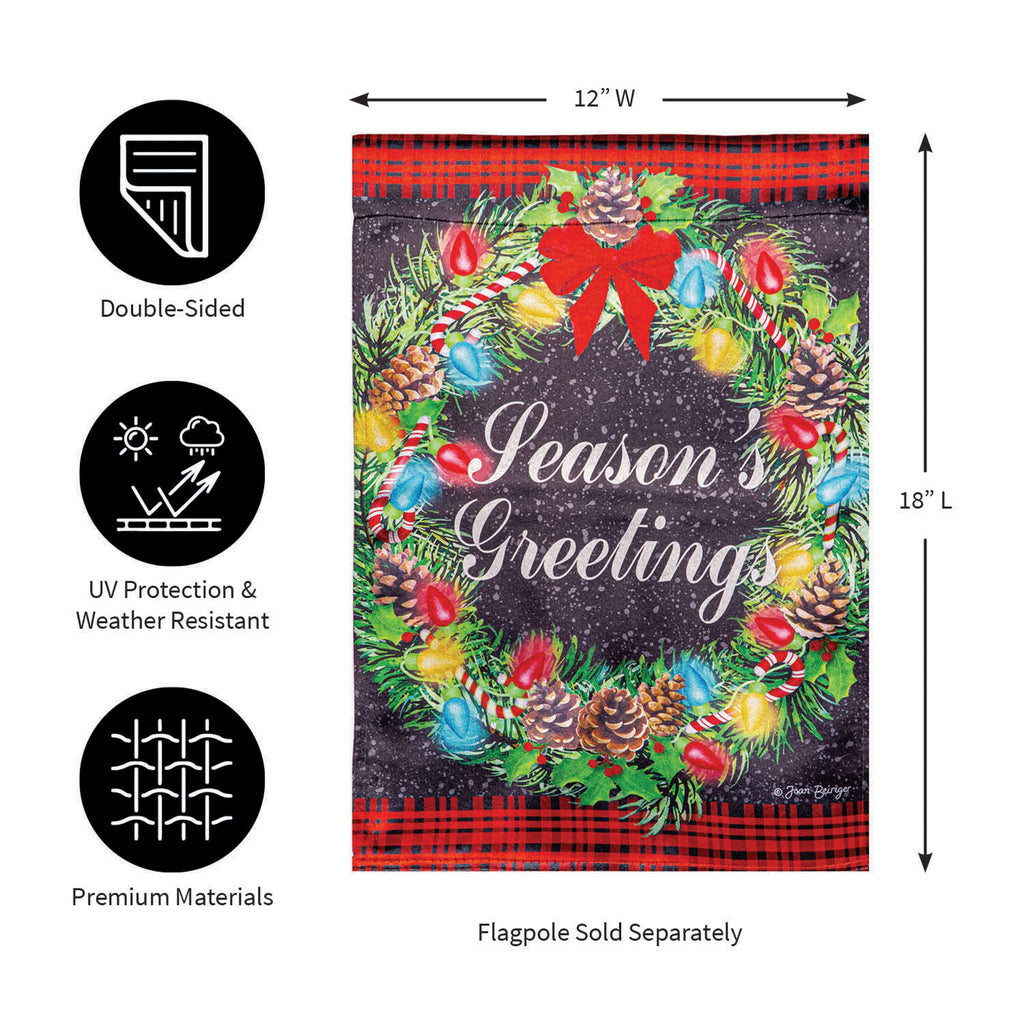 Season's Greeting Lustre Garden Flag