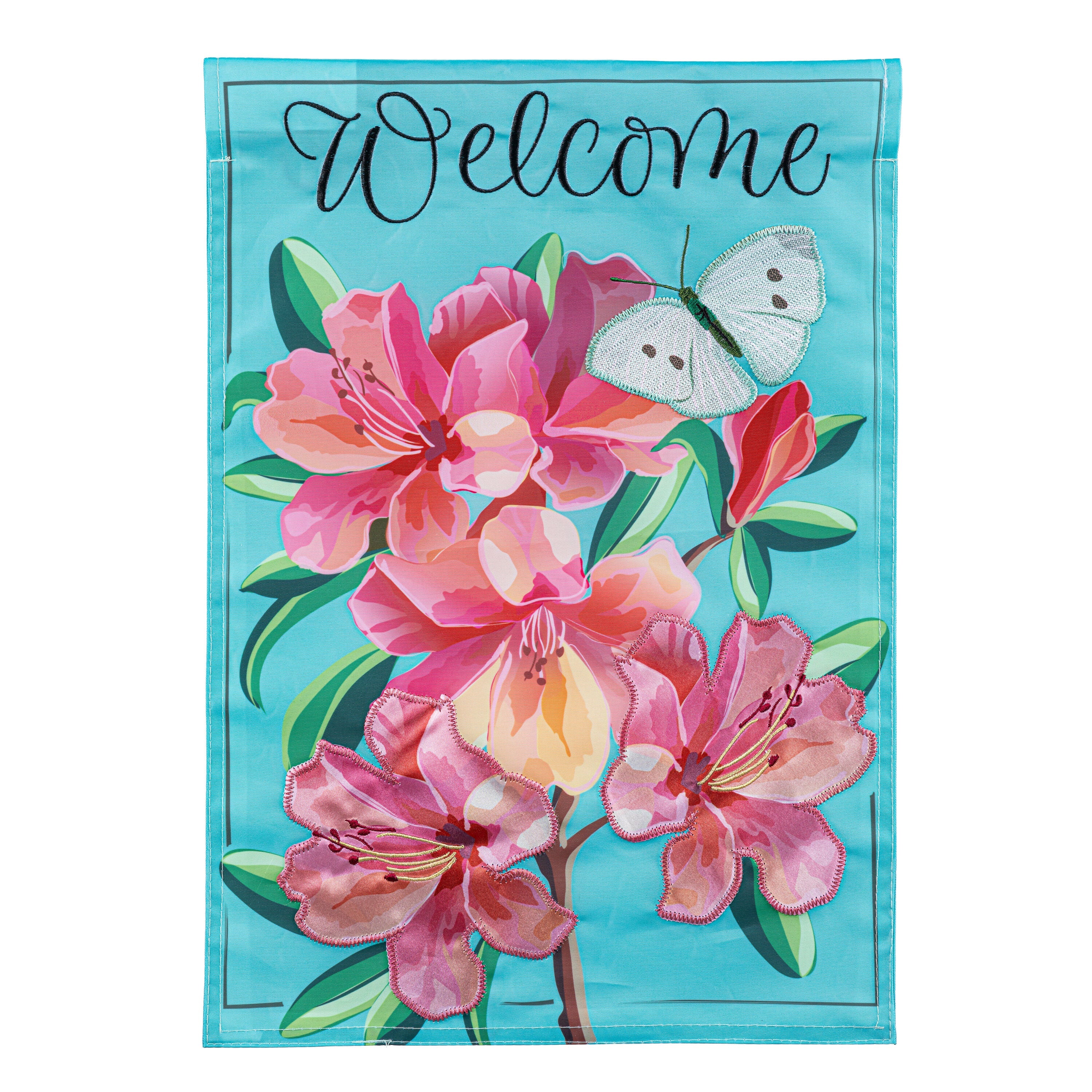 Vivid Azaleas Applique Garden Flag