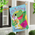 5 o Clock Frog Applique House Flag