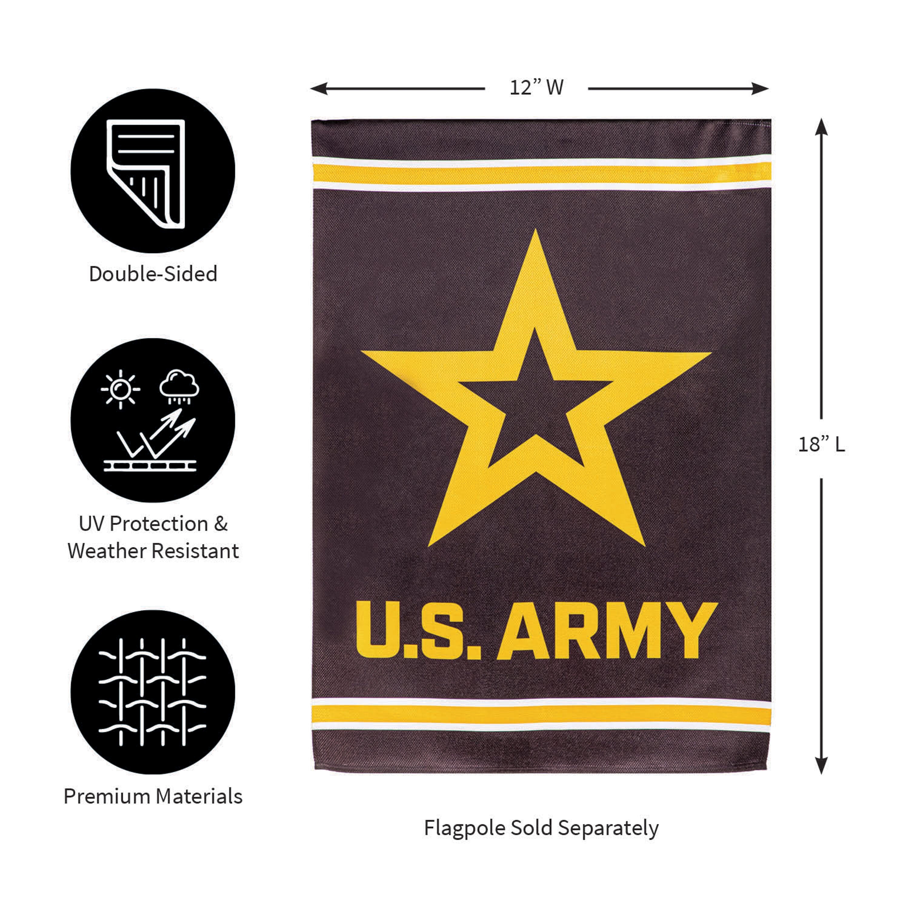 Embossed Suede Flag, GDN Size, Army