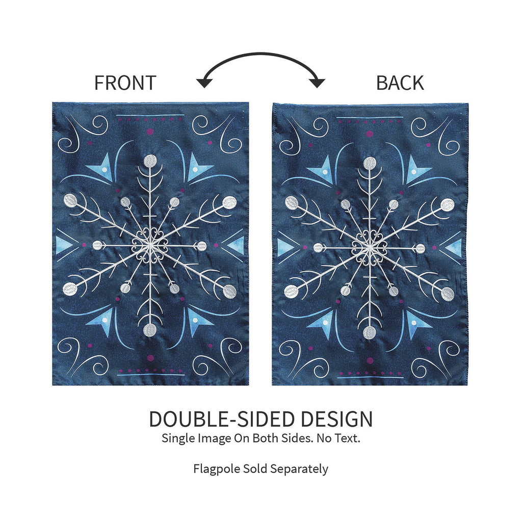 Blue Snowflake Applique Garden Flag