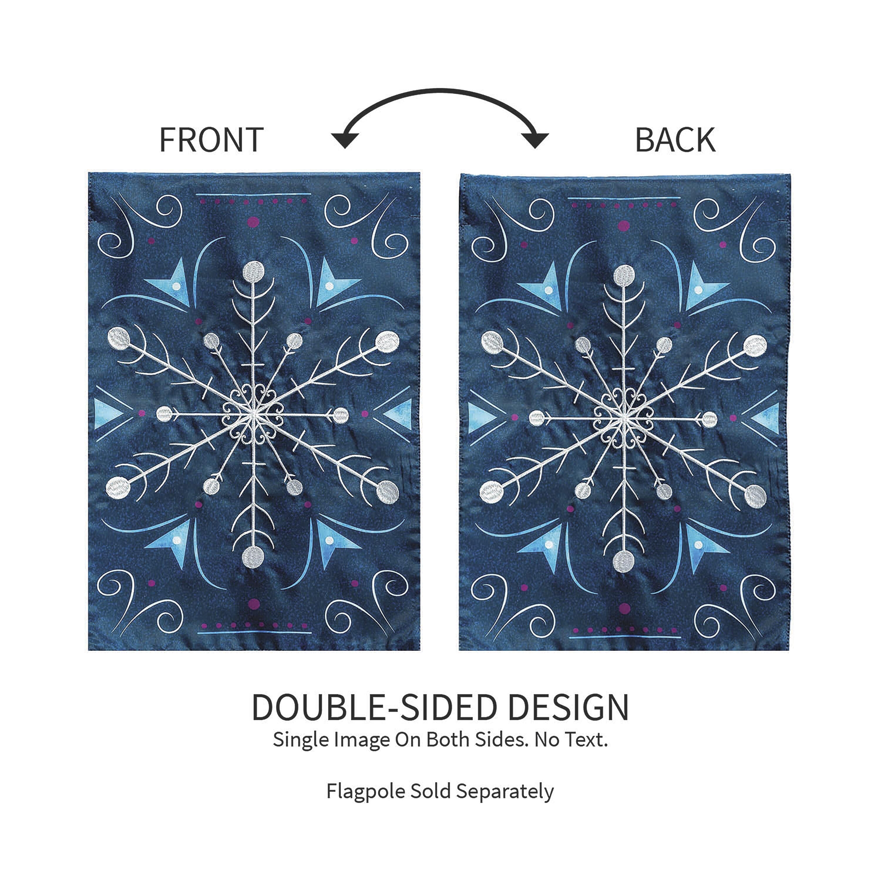 Blue Snowflake Applique Garden Flag